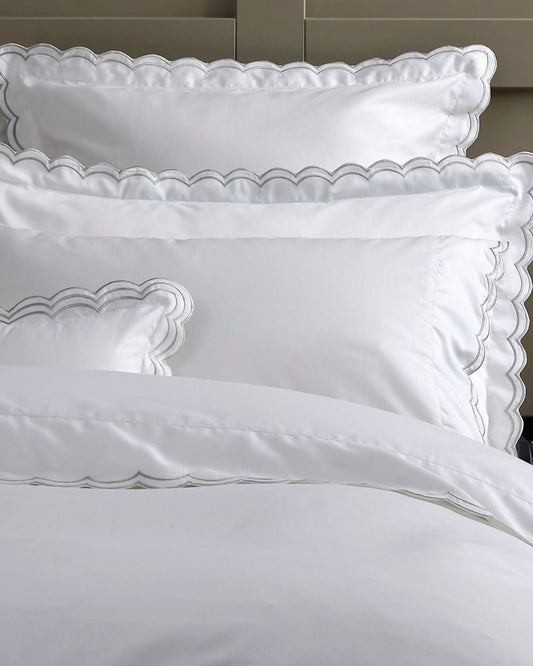 Christy "Scallop Edge" Duvet Cover Sets in Silver