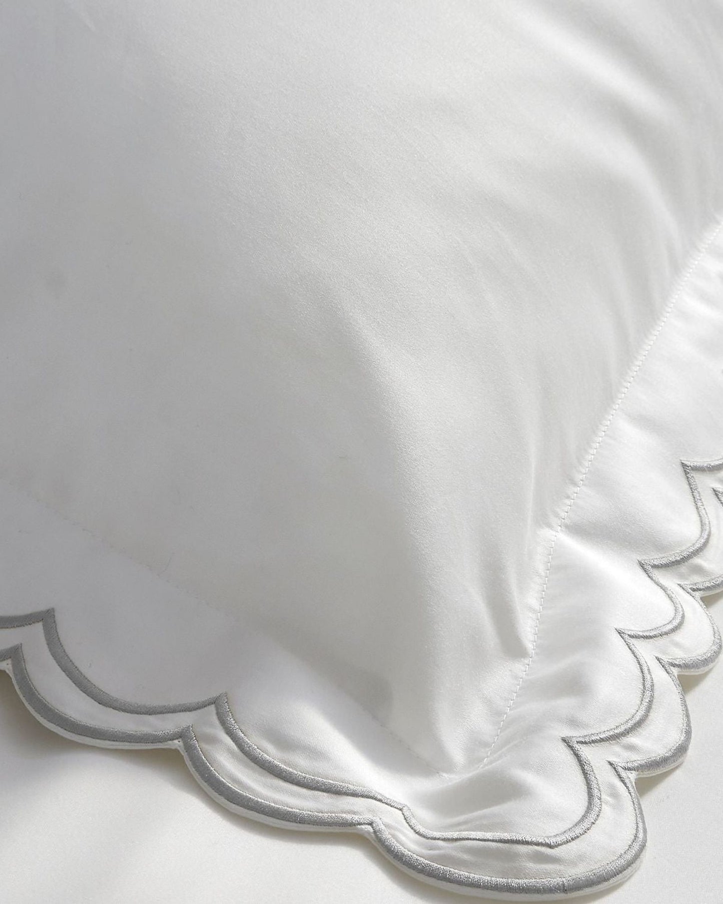 Christy "Scallop Edge" Duvet Cover Sets in Silver