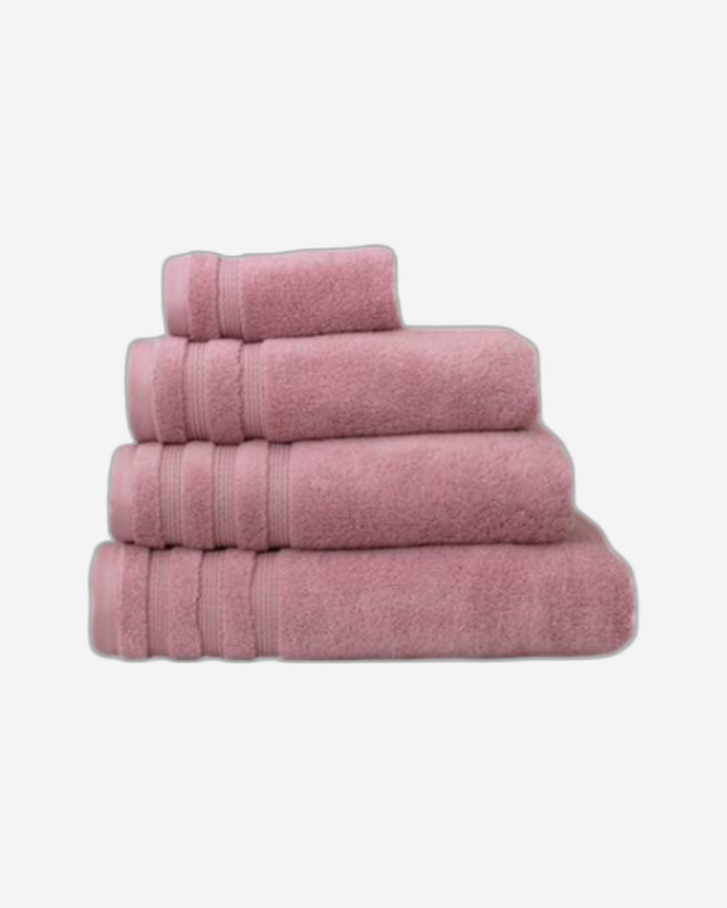 Linen Obsession "Zero Twist" Bath Towels Collection in Pink