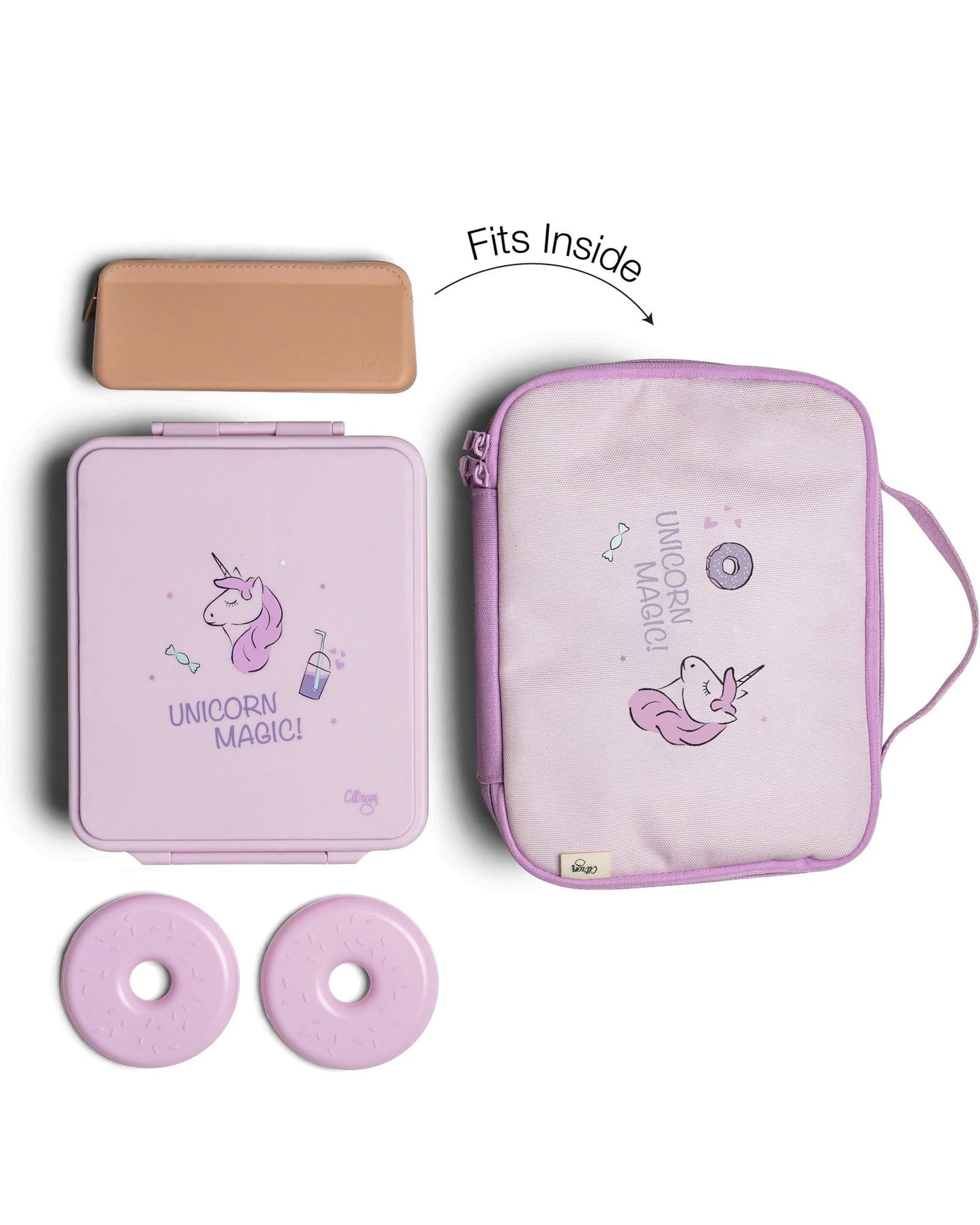 Citron Stormy Unicorn/Purple Insulated Square Lunchbag