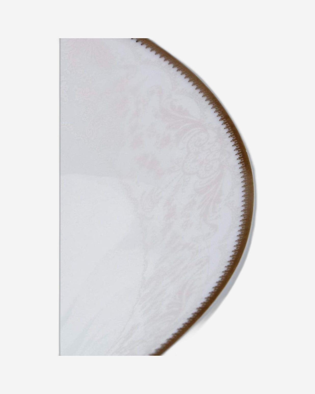 Shallow Porcelain Sahara Bowl with Gold Rim, White, 23 cm, Elegant Porcelain Serving Bowl for Soup, Salad & Desserts