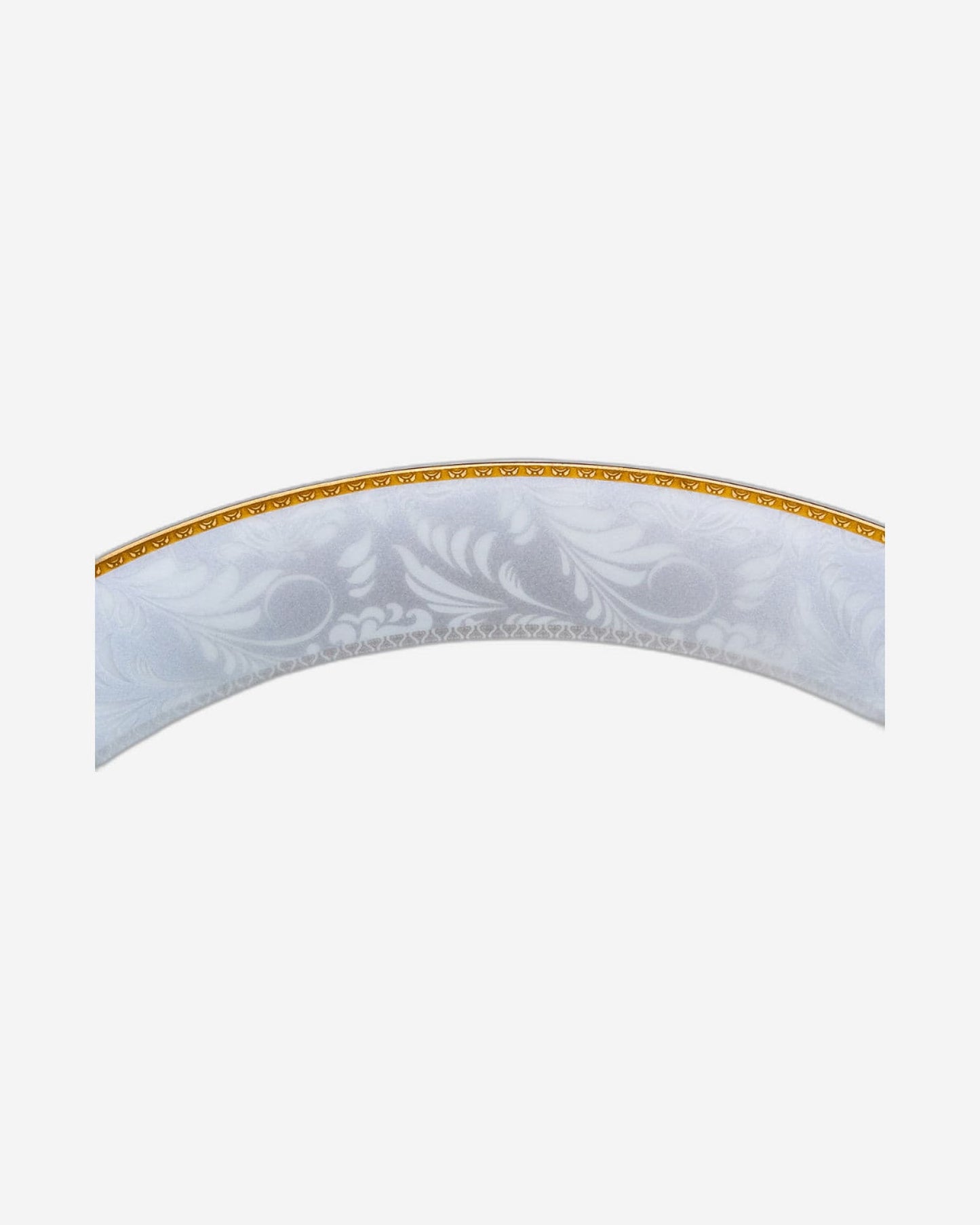 Shallow Porcelain Elegance Bowl with Gold Rim, White, 23 cm, Elegant Serving Bowl for Soup, Salad, Dessert & More
