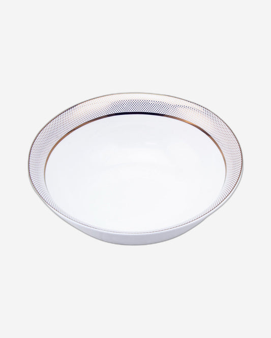 Shallow 23 cm Porcelain Bowl, Elegant White Serving Bowl for Soup, Salad, Dessert & More