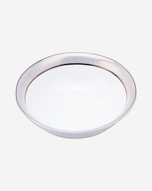Shallow 23 cm Porcelain Bowl, Elegant White Serving Bowl for Soup, Salad, Dessert & More