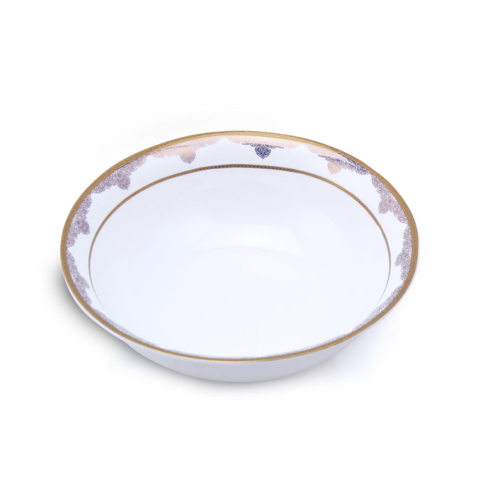 Shallow 23 cm SAVANAH Bowl, Elegant White Porcelain Serving Bowl for Soup, Salad, Dessert & More