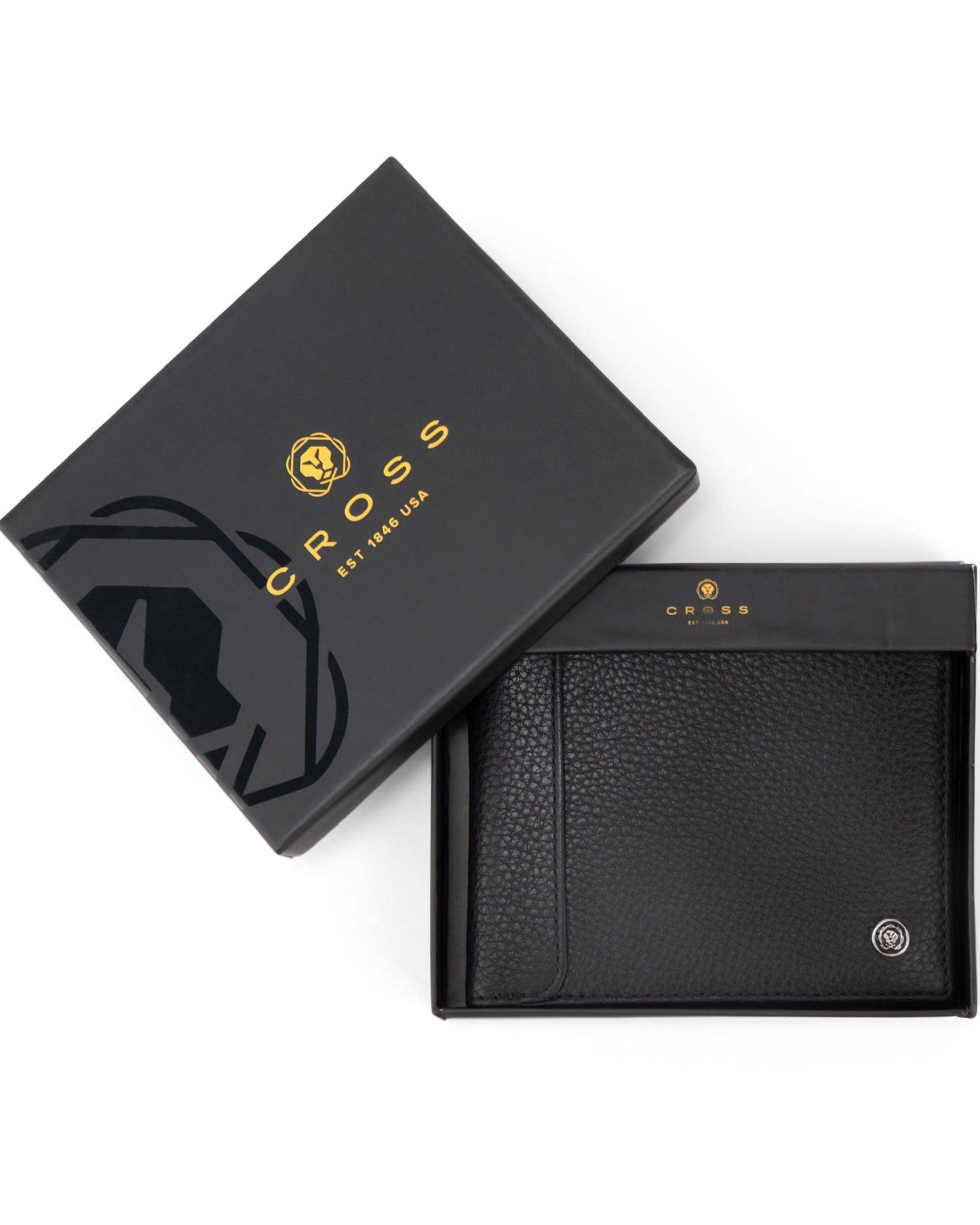Cross Pebble Leather 6Cc Classic Fold Wallet With 6Cc Cardholder - Black