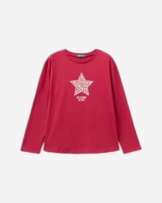 T-shirt in warm cotton with print