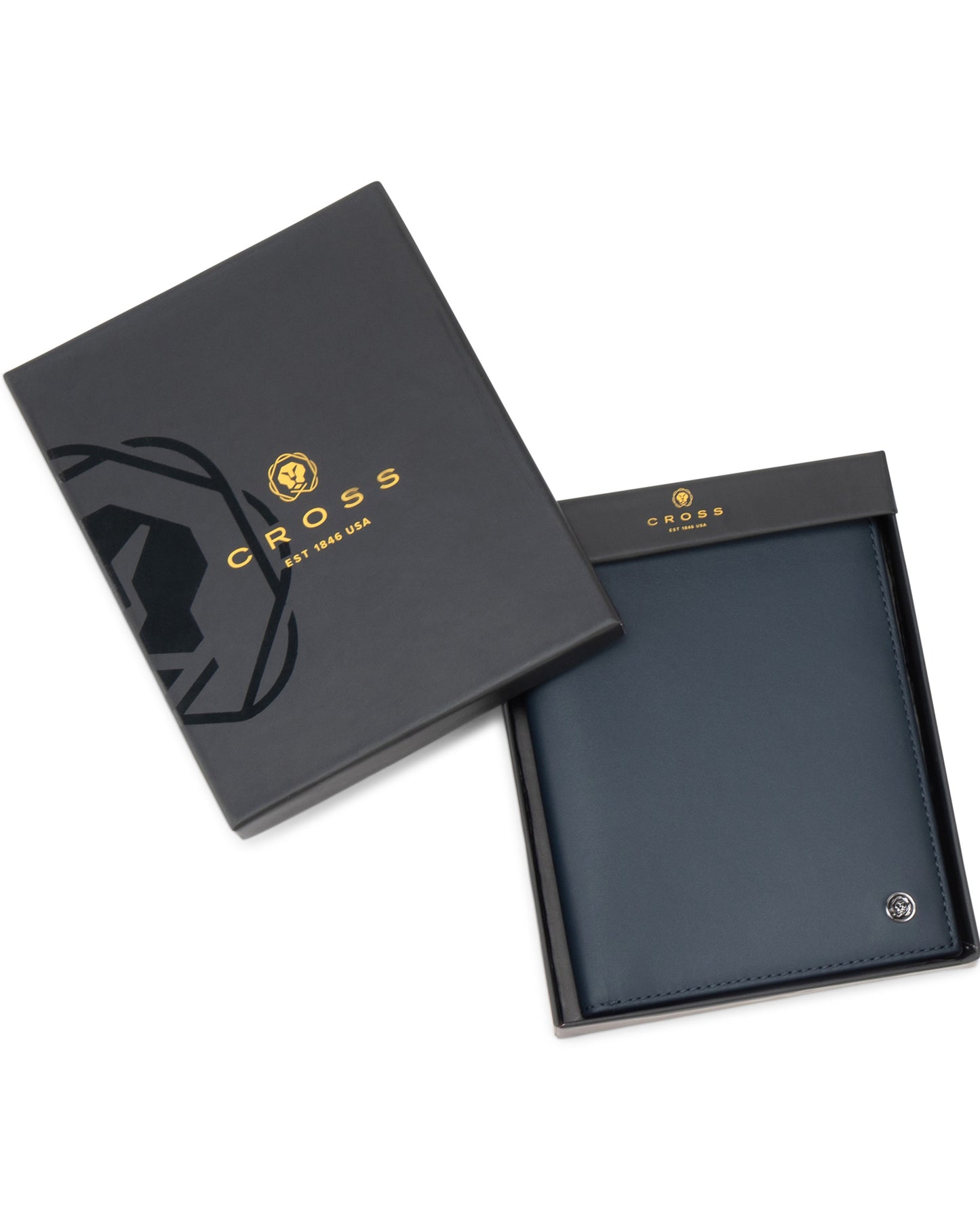 Cross Soft Grain Leather 9Cc Passport Travel Wallet - Navy Blue