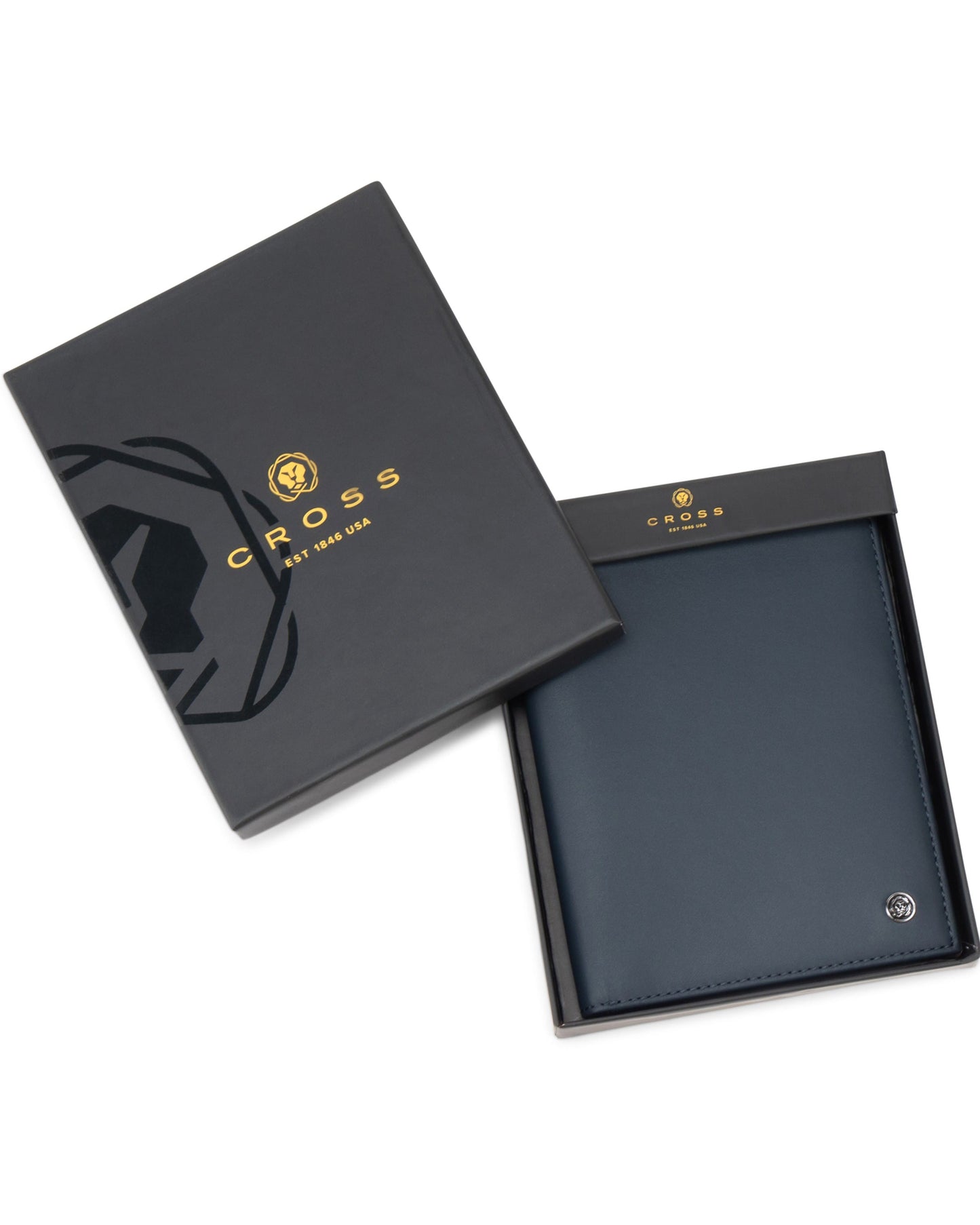 Cross Soft Grain Leather 9Cc Passport Travel Wallet - Navy Blue