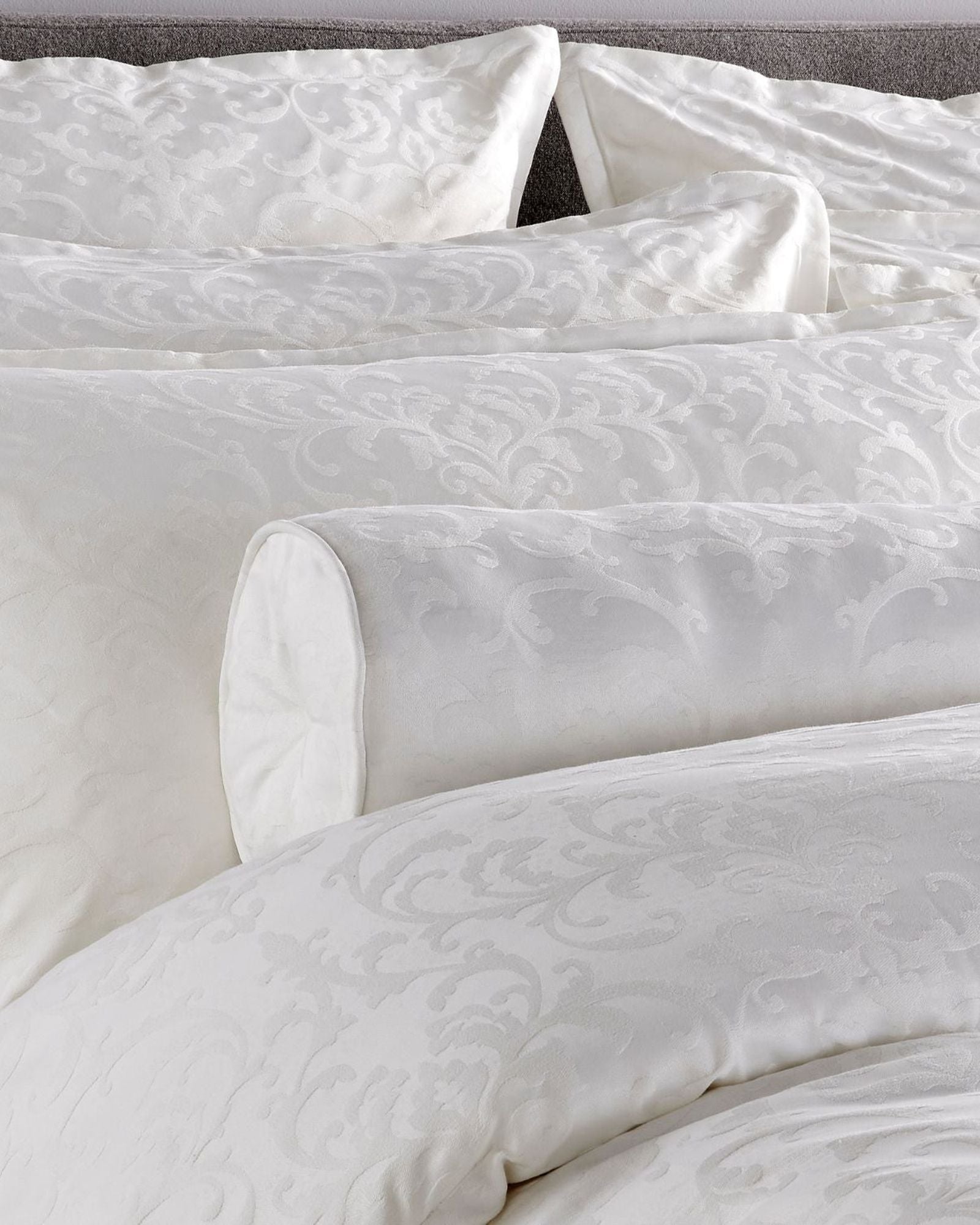 Christy "Venice" Jacquard Duvet Cover Sets in White
