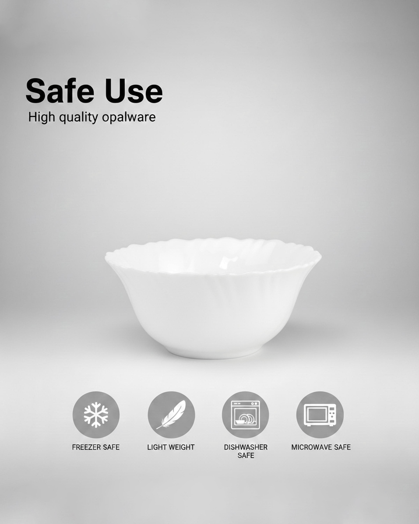 Cuisine Art Opal Glass Soup Bowl 12.5 cm White