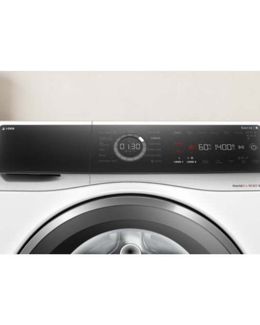Bosch Series 8 Washer Dryer, 10/6kg, Large LED display, 1400 RPM, White WNC254A0GC