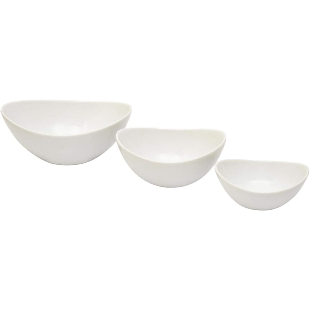 Shallow White Porcelain 3-Tier Serving Bowls, Elegant Multi-Tiered Serving Set for Snacks, Fruits, Desserts & More