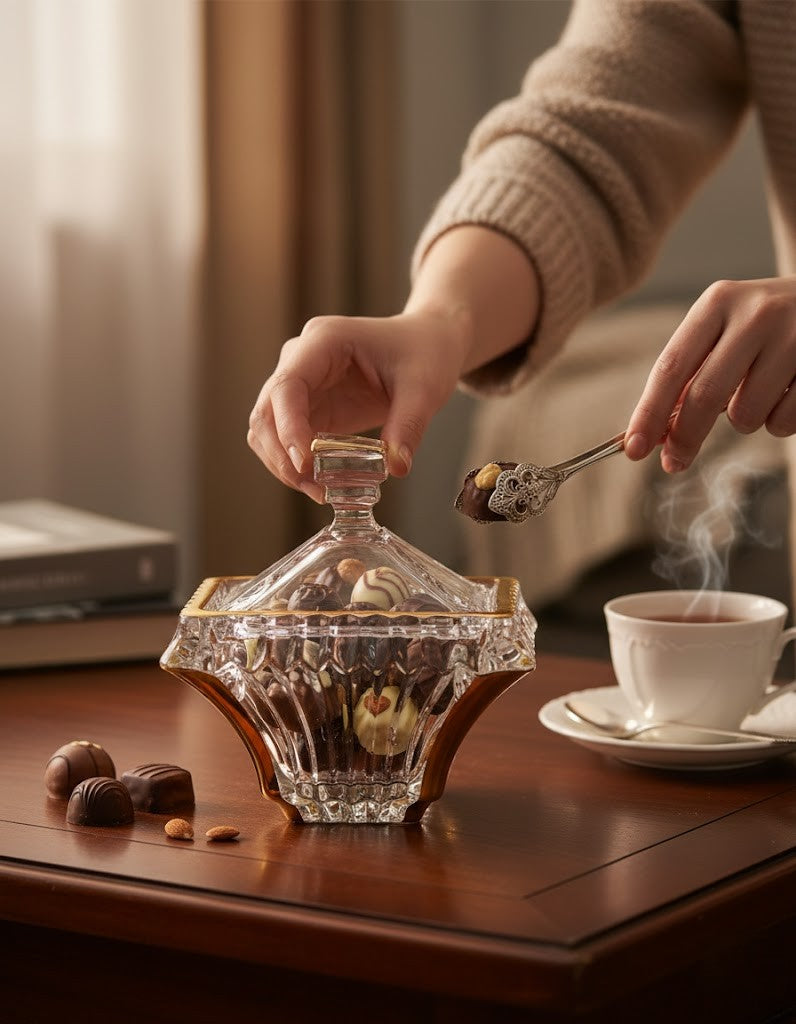 Che Crystal Bohemia Prague Big Box 193 With Gold Non Lead Crystal