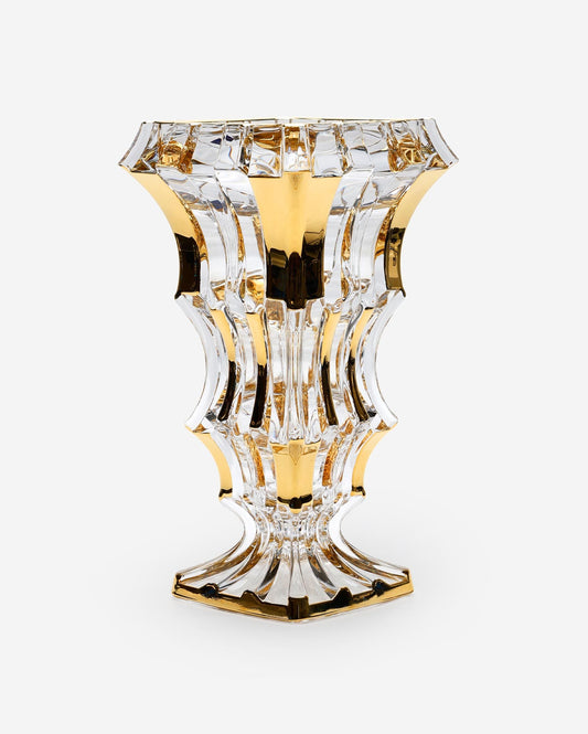 Che Crystal Bohemia Gold Accent Vase