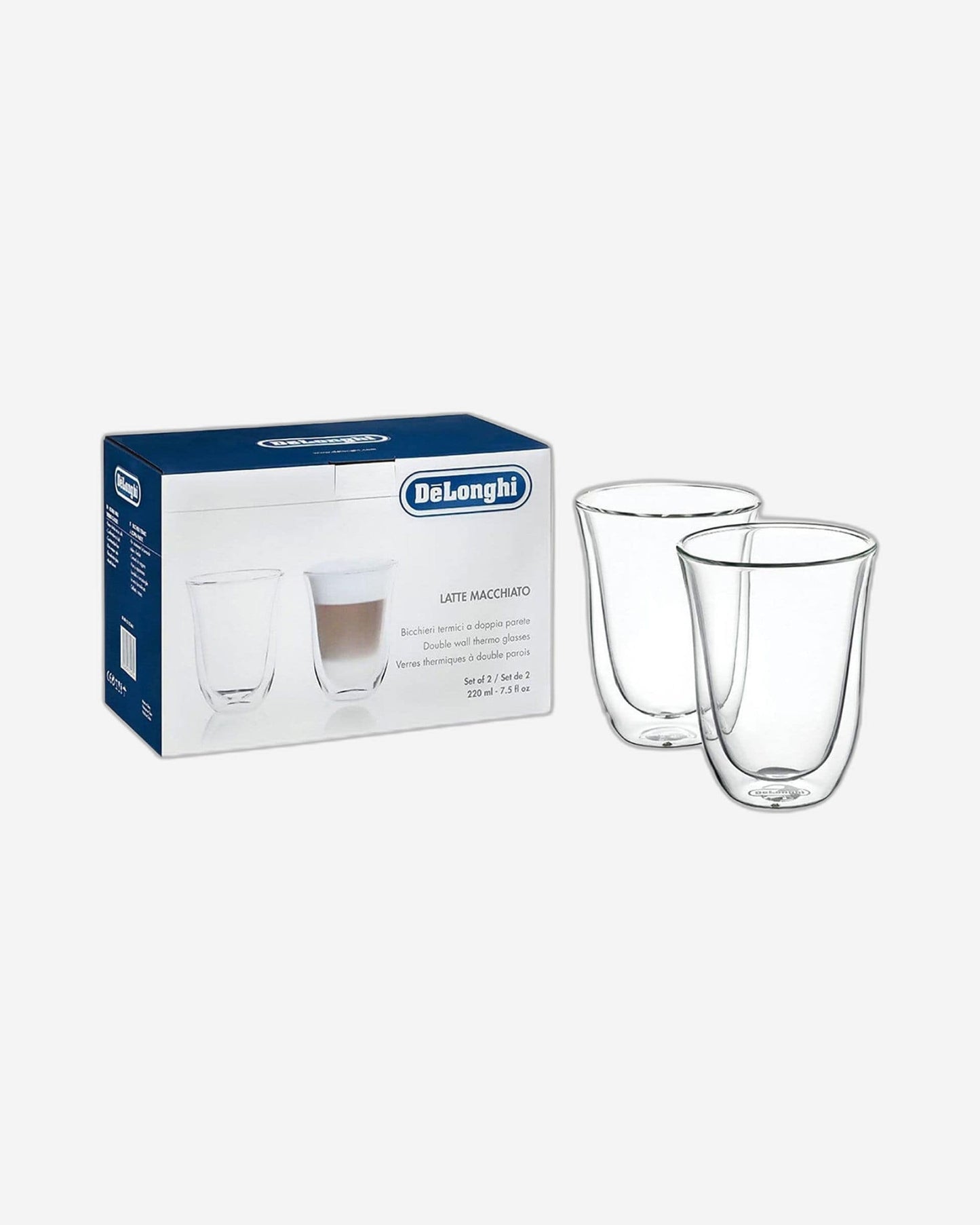 De'Longhi 2 Piece Latte Macchiato Thermo Glass Set