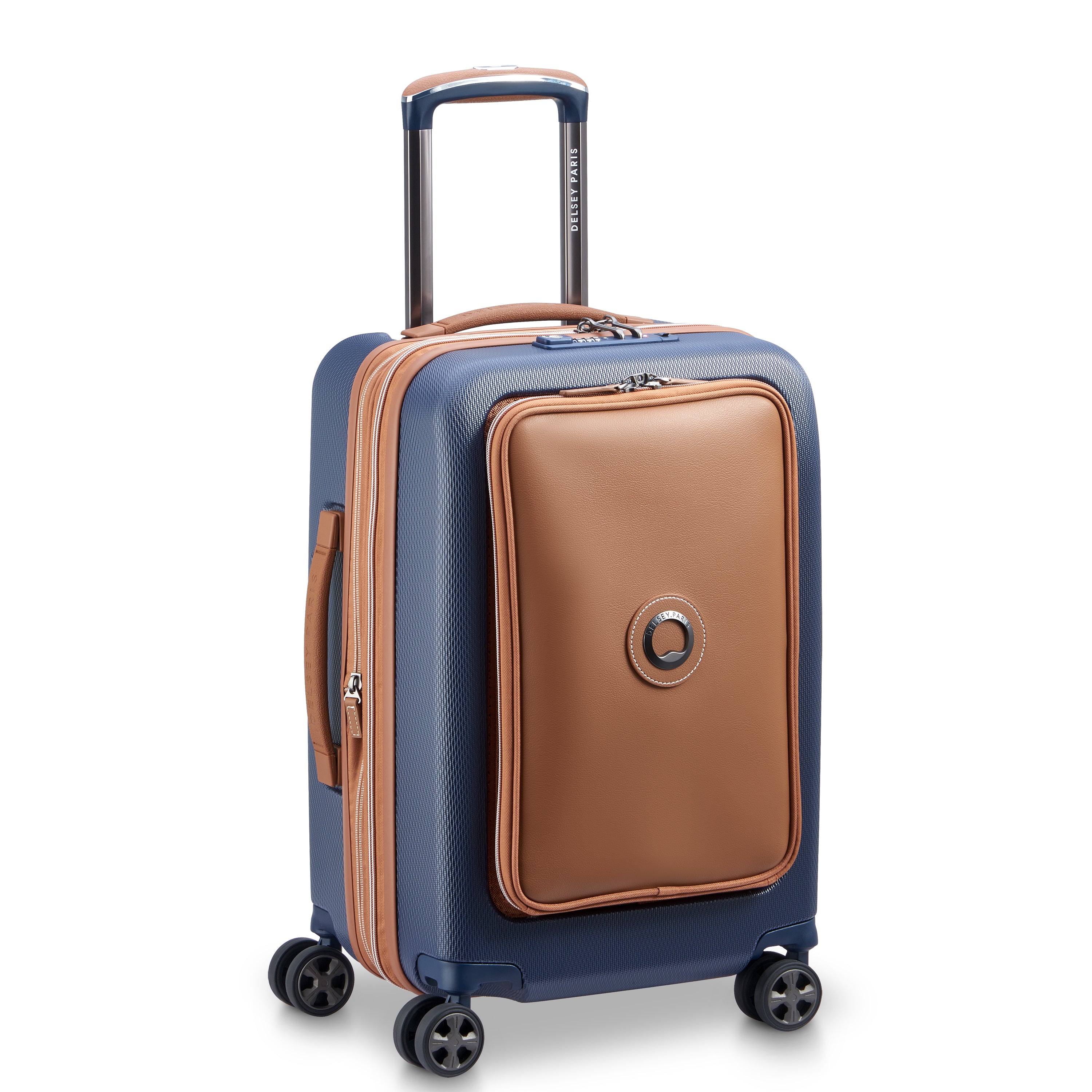 Delsey Paris CHATELET AIR 2.0 55 cm Business Cabin Trolley Luggage with Front Opening – Navy Blue