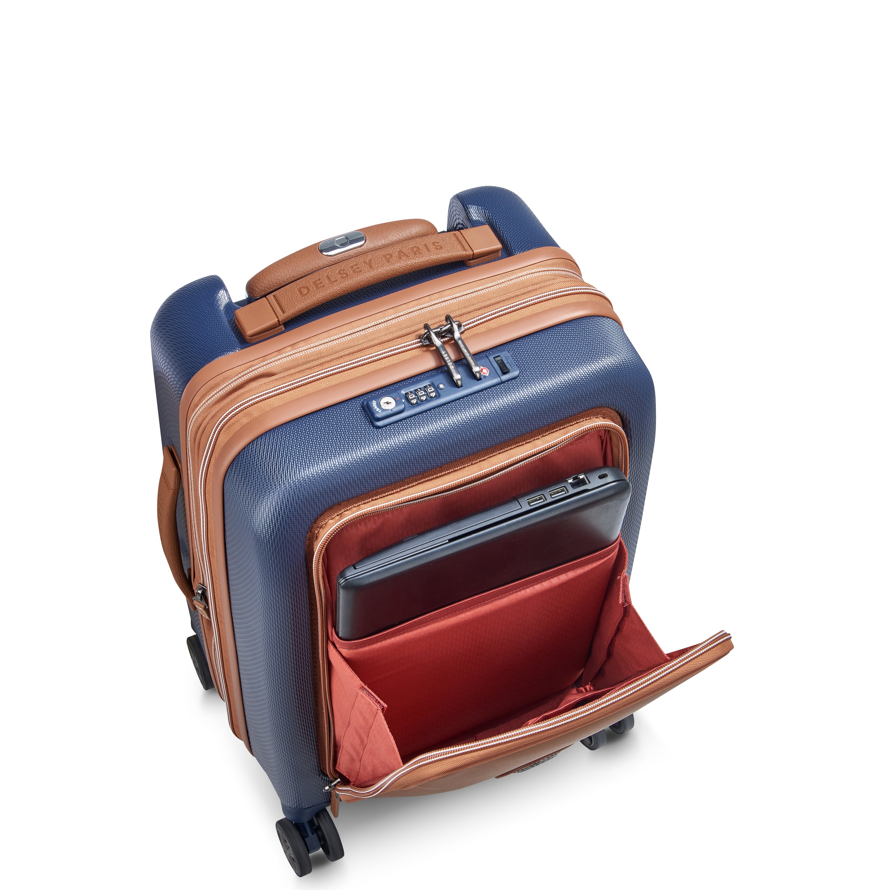 Delsey Paris CHATELET AIR 2.0 55 cm Business Cabin Trolley Luggage with Front Opening – Navy Blue