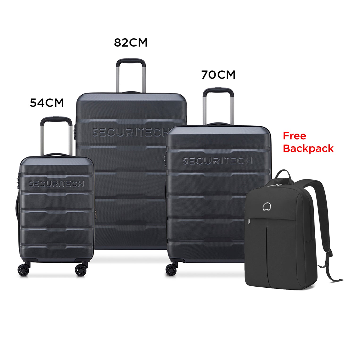 Delsey Paris Citadel 3 Piece Set Expandable Trolley Luggage Set  + Free  Agreable Backpack