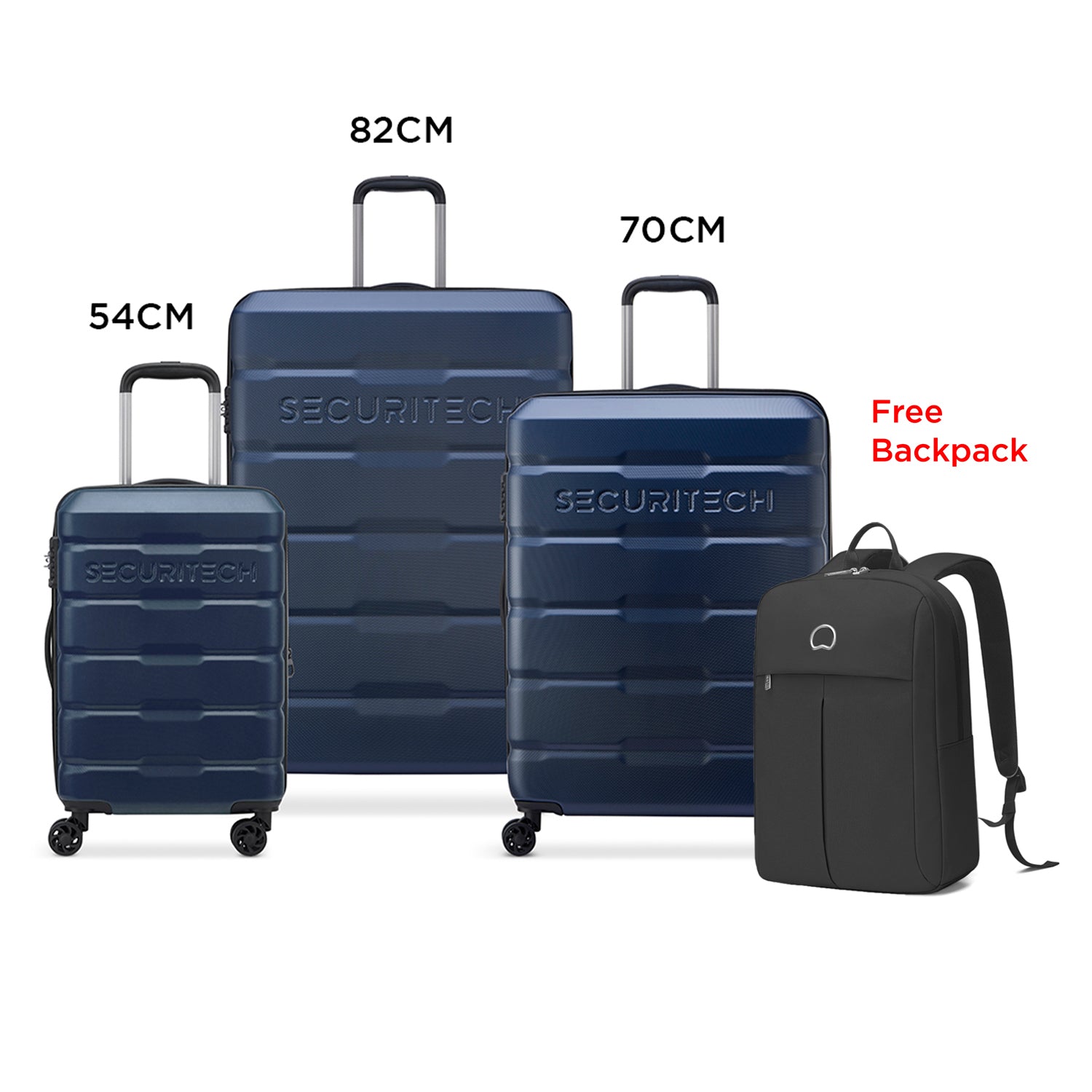 Delsey Paris Citadel 3 Piece Set Expandable Trolley Luggage Set  + Free  Agreable Backpack