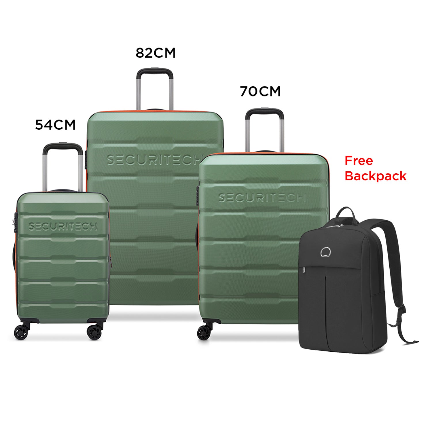 Delsey Paris Citadel 3 Piece Set Expandable Trolley Luggage Set  + Free  Agreable Backpack
