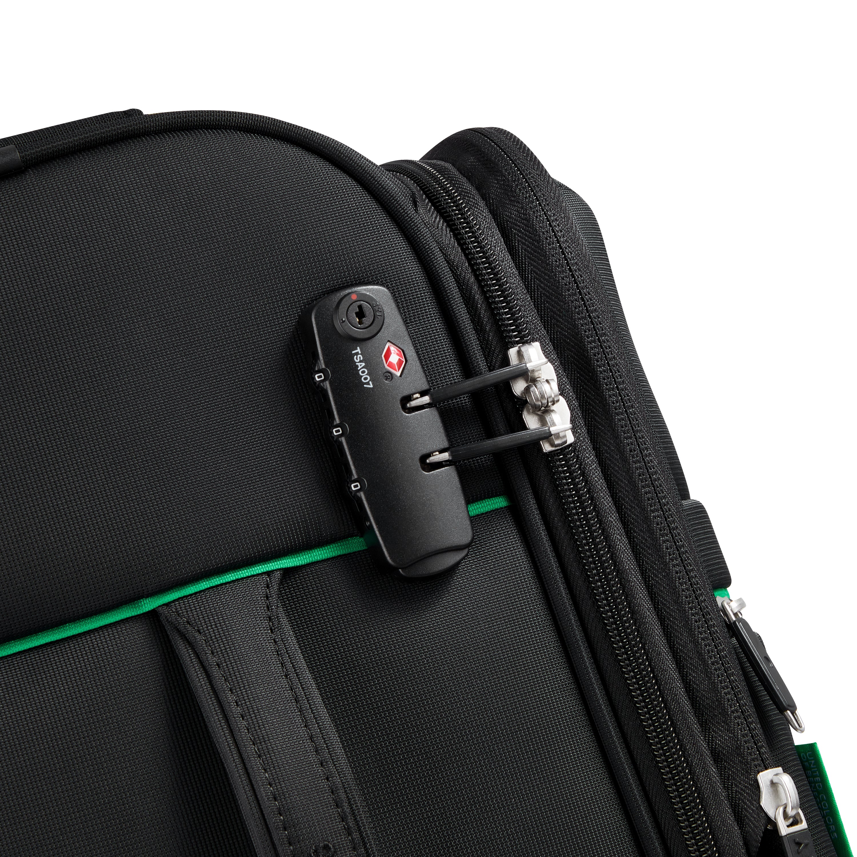 UCB Color Block 4 Double Wheel Softcase Expandable Luggage Trolley