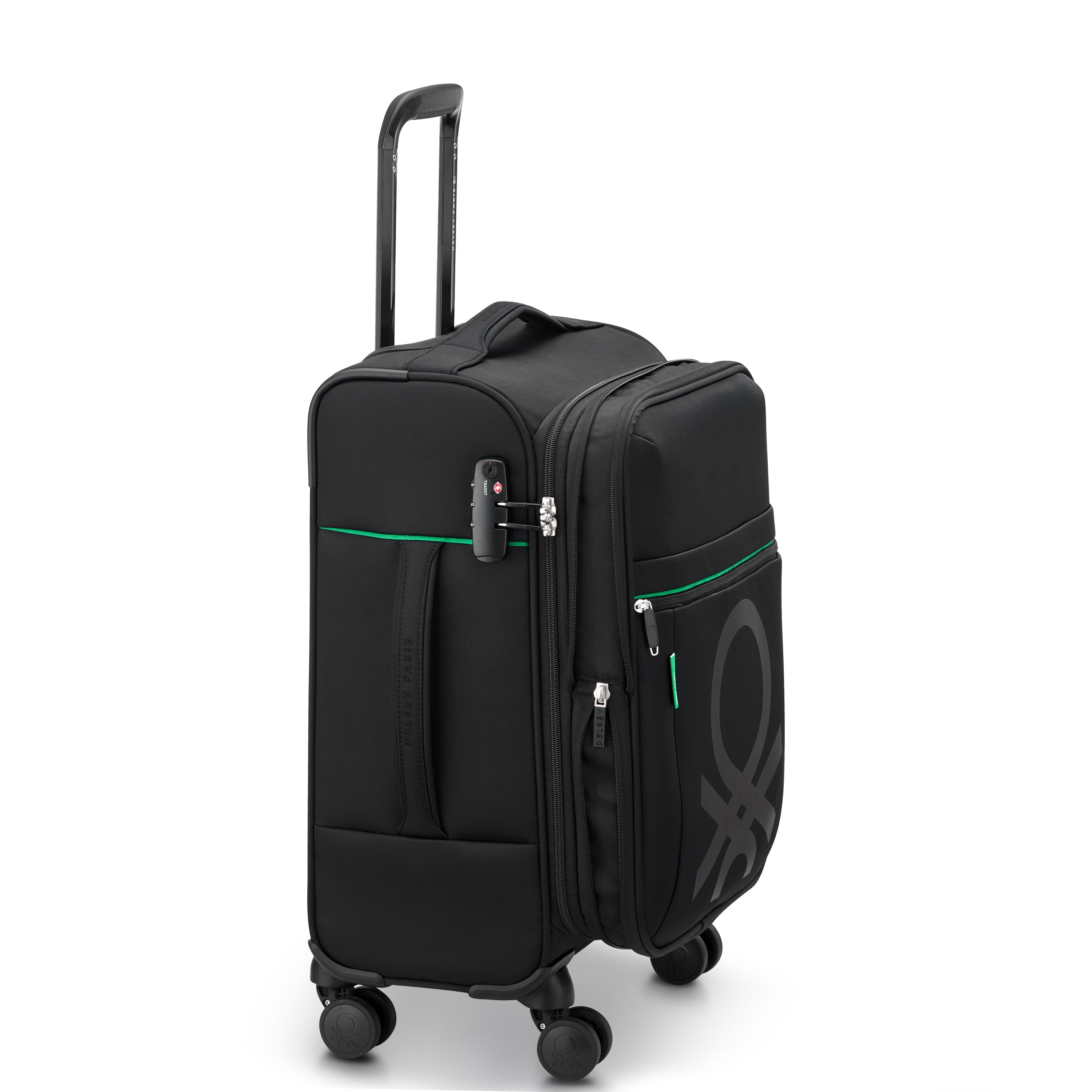 UCB Color Block 4 Double Wheel Softcase Expandable Luggage Trolley