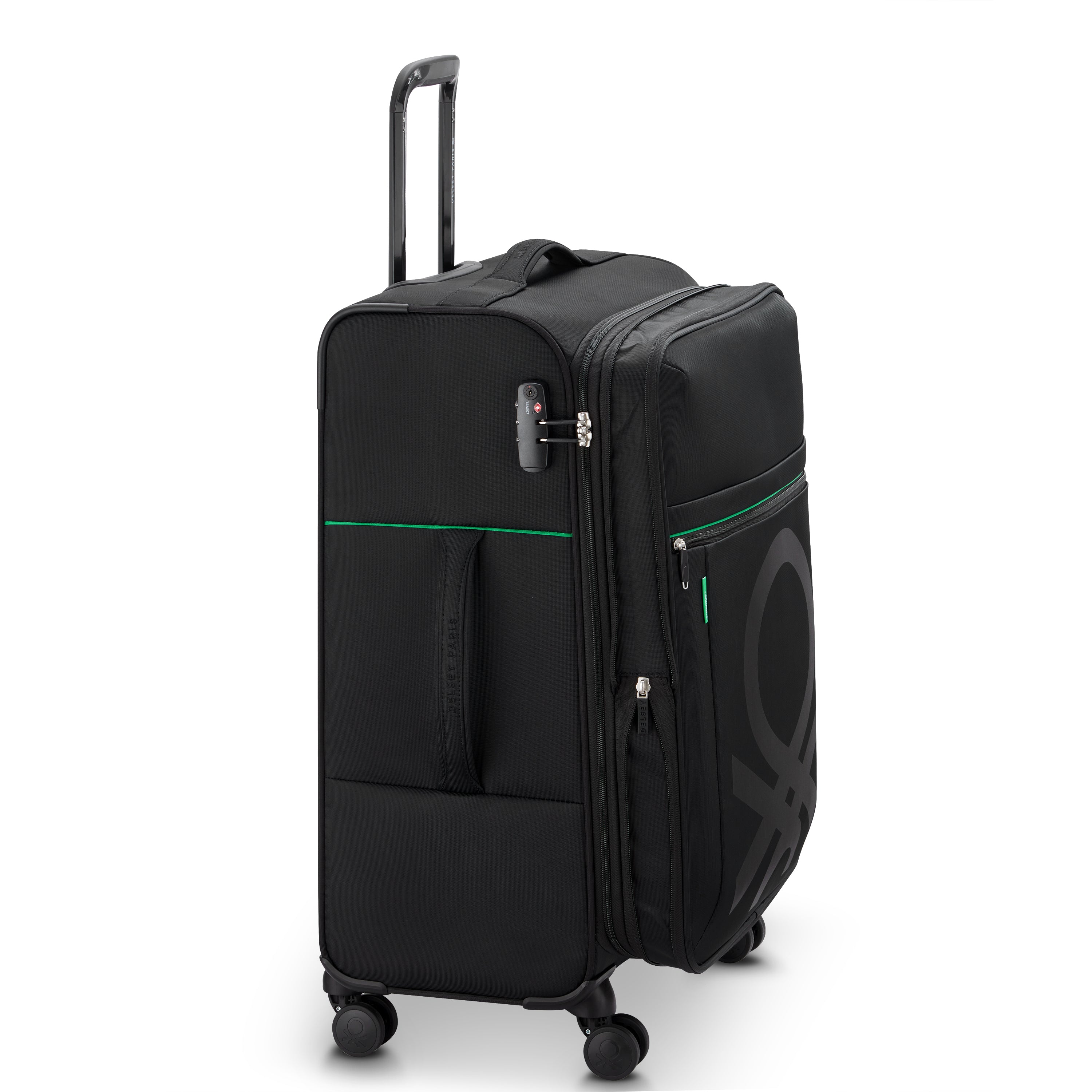 UCB Color Block 4 Double Wheel Softcase Expandable Luggage Trolley