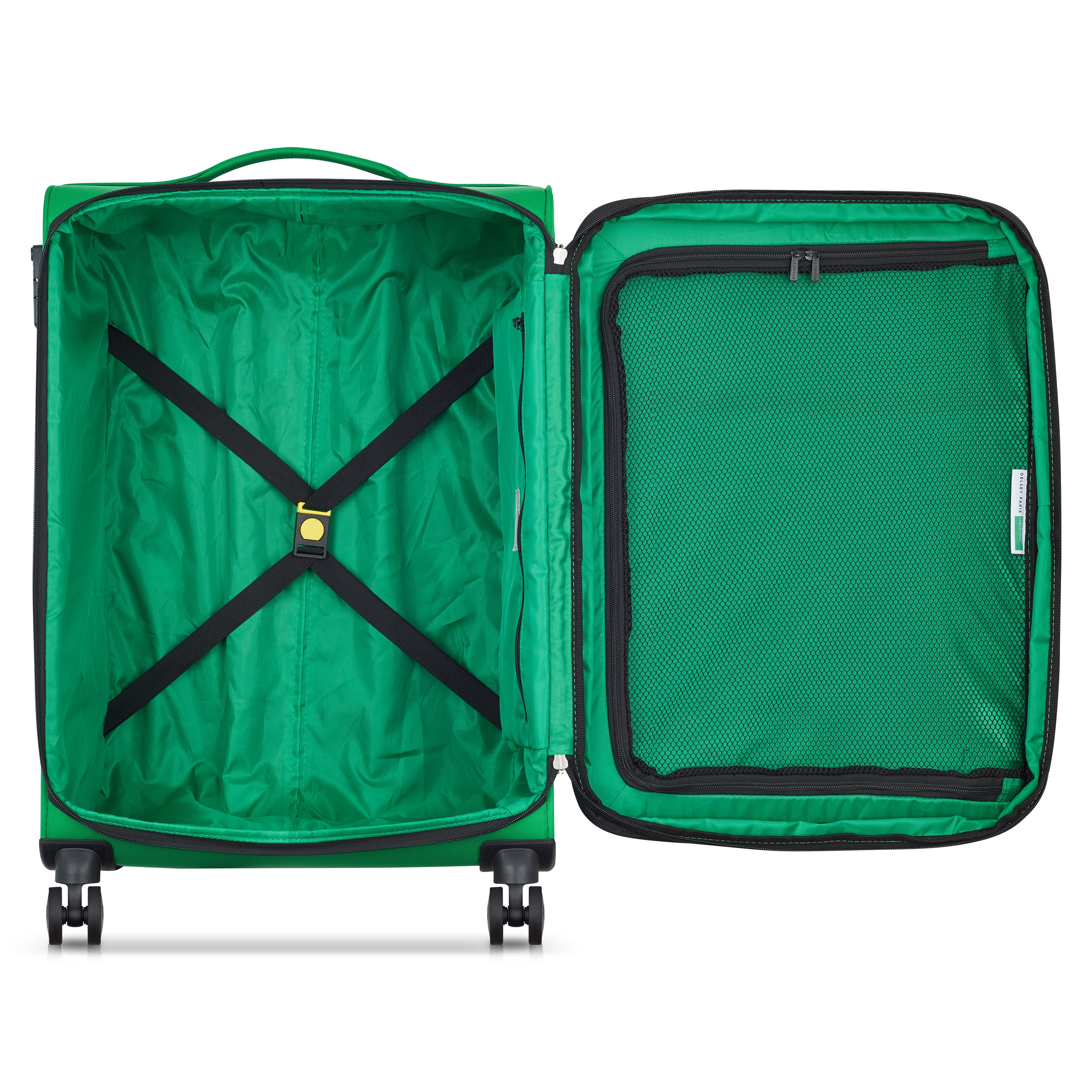 UCB Color Block 4 Double Wheel Softcase Expandable Luggage Trolley