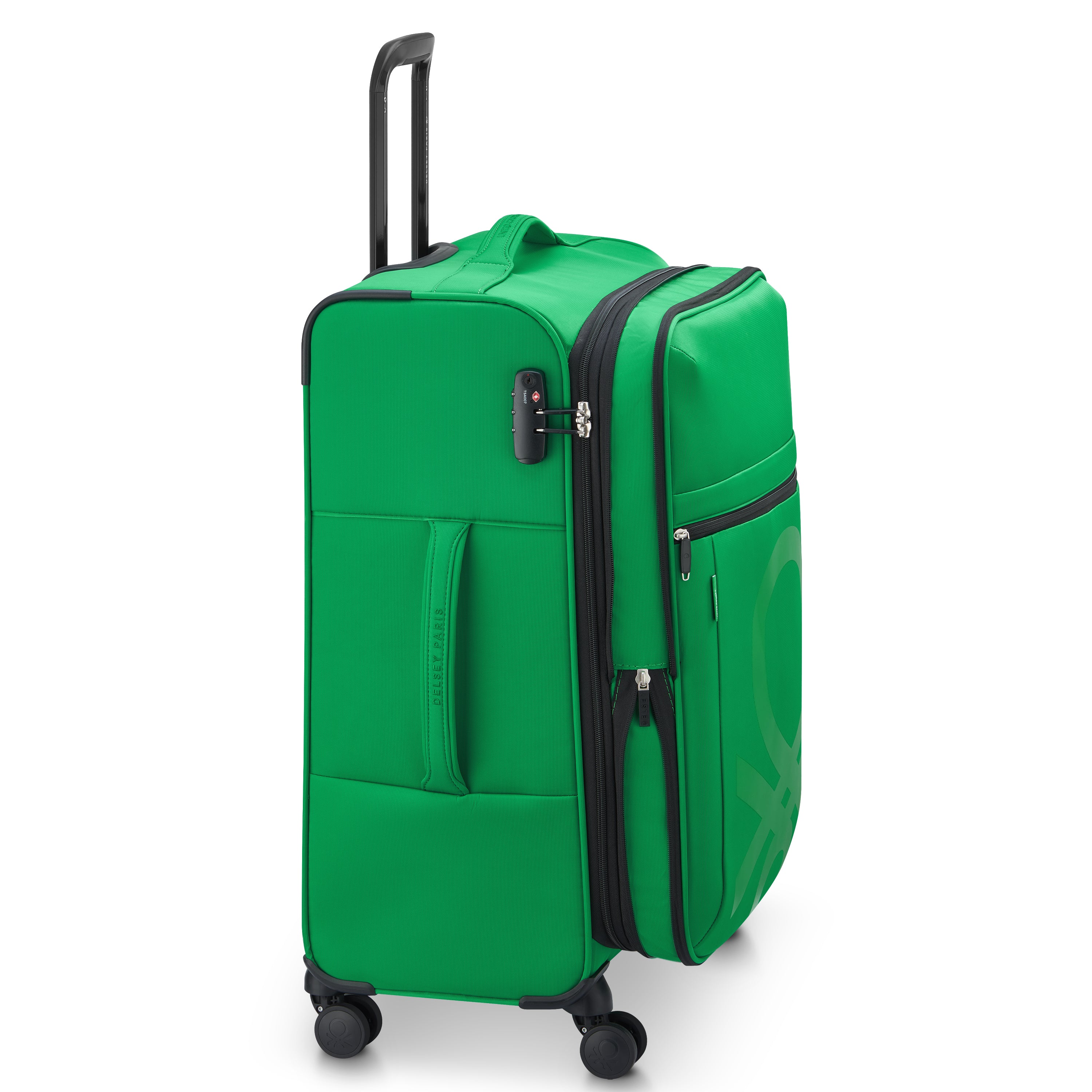 UCB Color Block 4 Double Wheel Softcase Expandable Luggage Trolley
