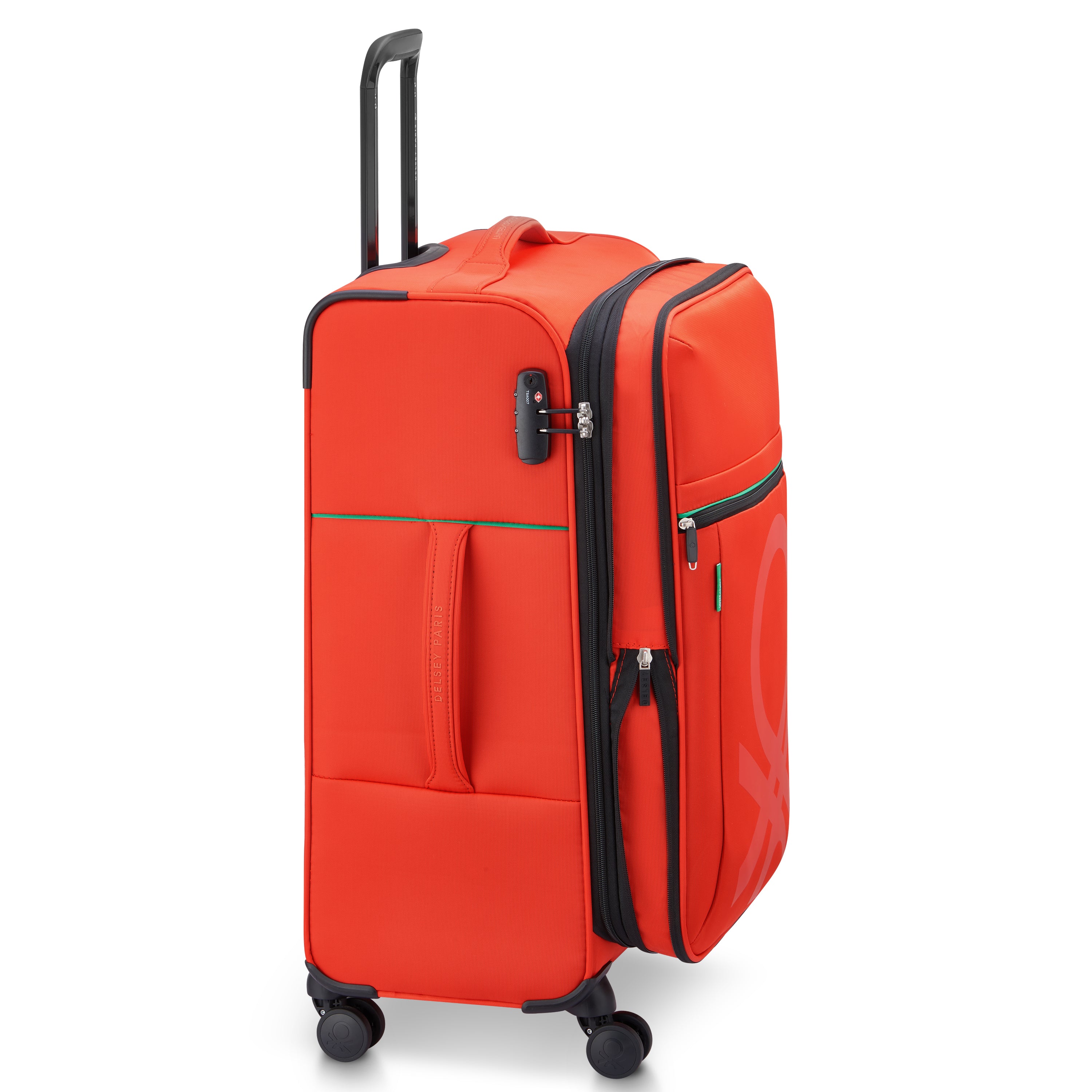 UCB Color Block 4 Double Wheel Softcase Expandable Luggage Trolley