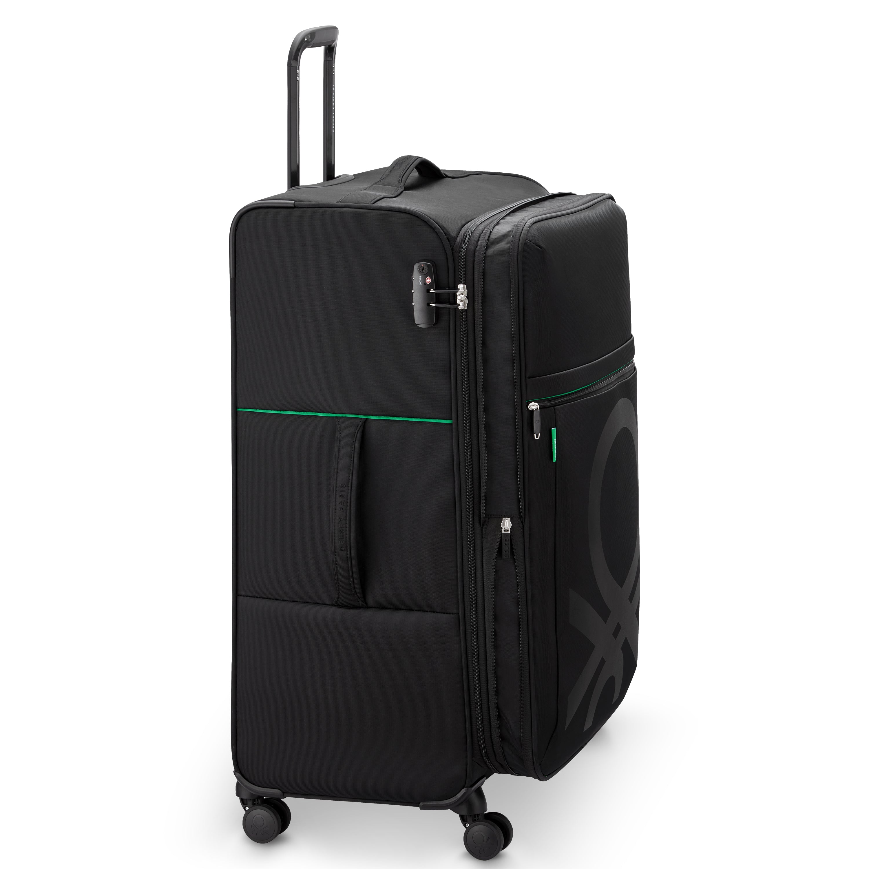 UCB Color Block 4 Double Wheel Softcase Expandable Luggage Trolley