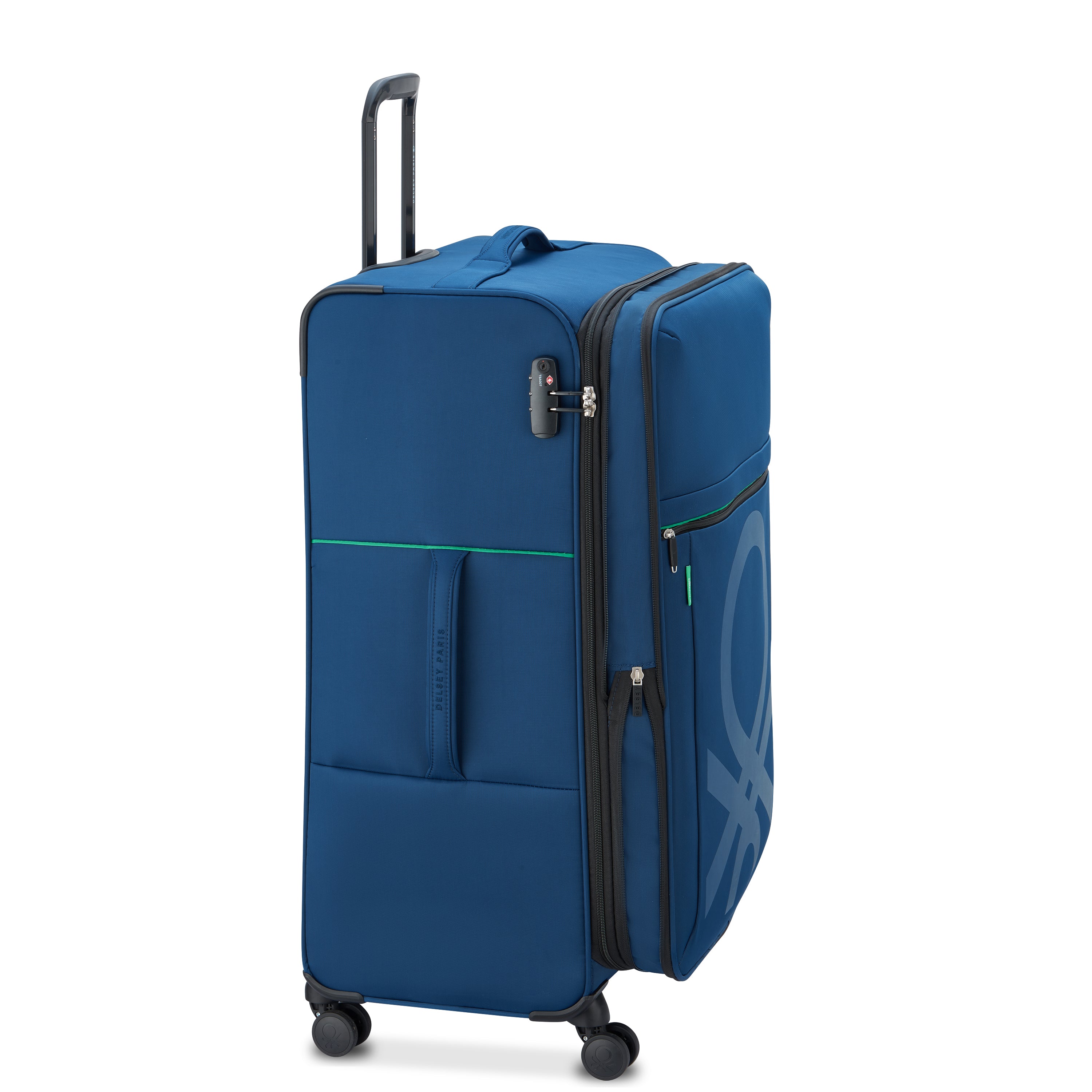UCB Color Block 4 Double Wheel Softcase Expandable Luggage Trolley