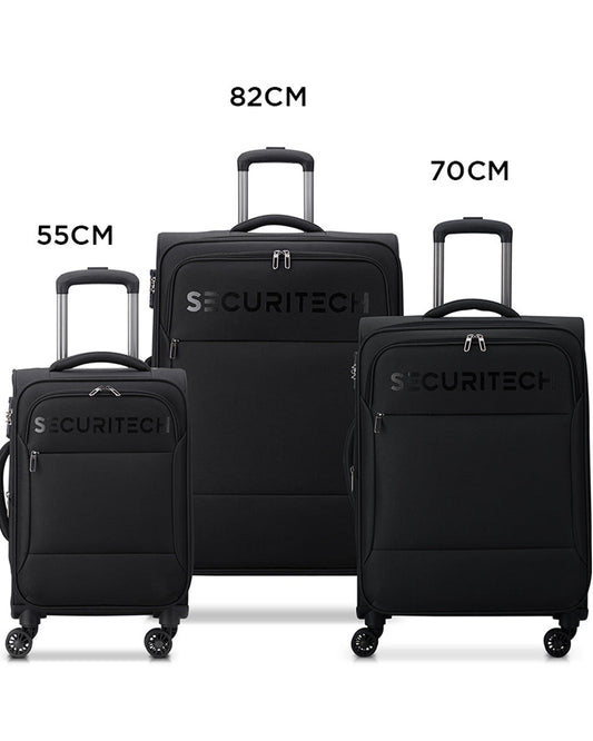 Delsey Paris Securitech Vanguard 3Piece Set Expandable Luggage Trolley + Free Agreable Backpack