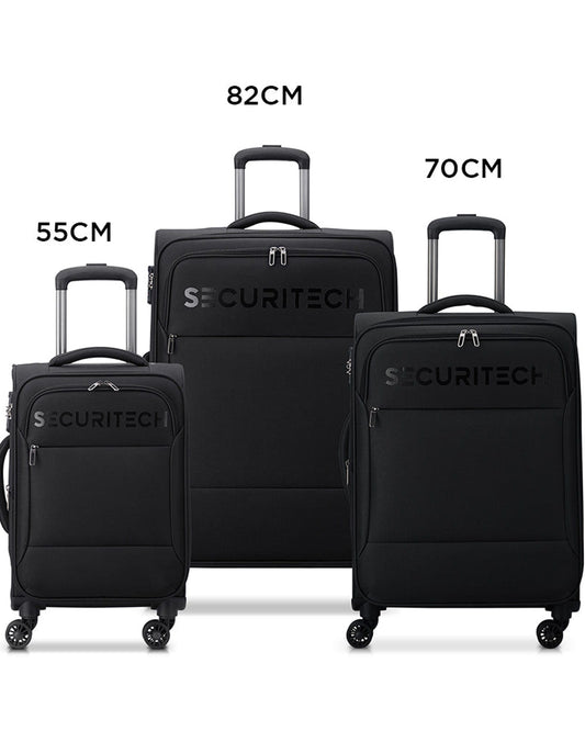 Delsey Paris Securitech Vanguard Set of 3 Luggage + Free Agreable Backpack