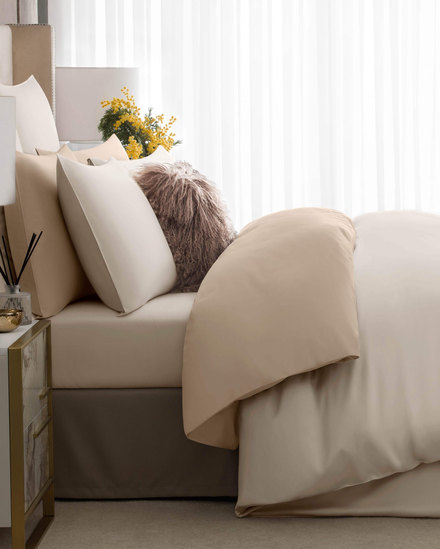 Togas Avari Fitted Sheet in Ecru