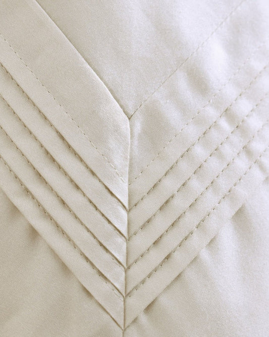 Linen Obsession "Pleated" 500 Thread Count Egyptian Cotton Sateen Bed Linen in Ivory (cream)