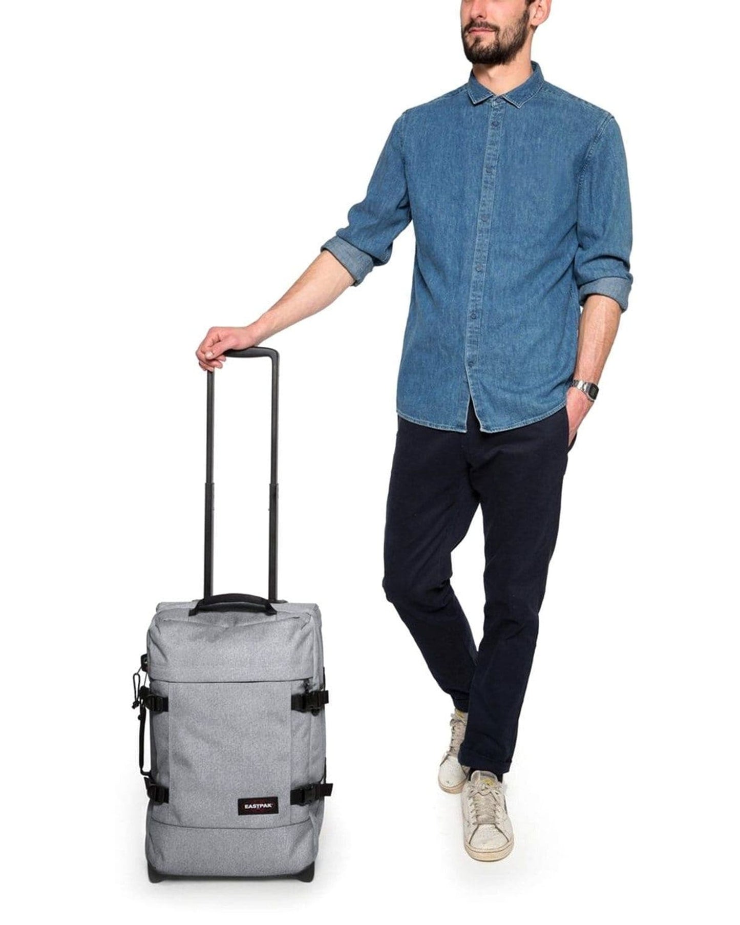 Eastpak Tranverz S Sunday Grey Cabin Sized Wheeled Luggage