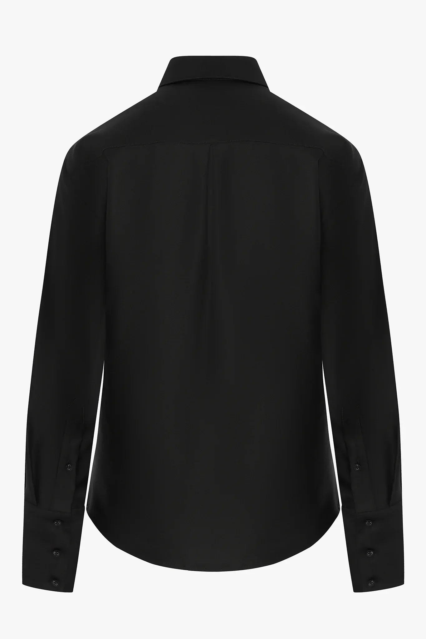 Imelda Wool Silk Sequin Fitted Shirt in Black
