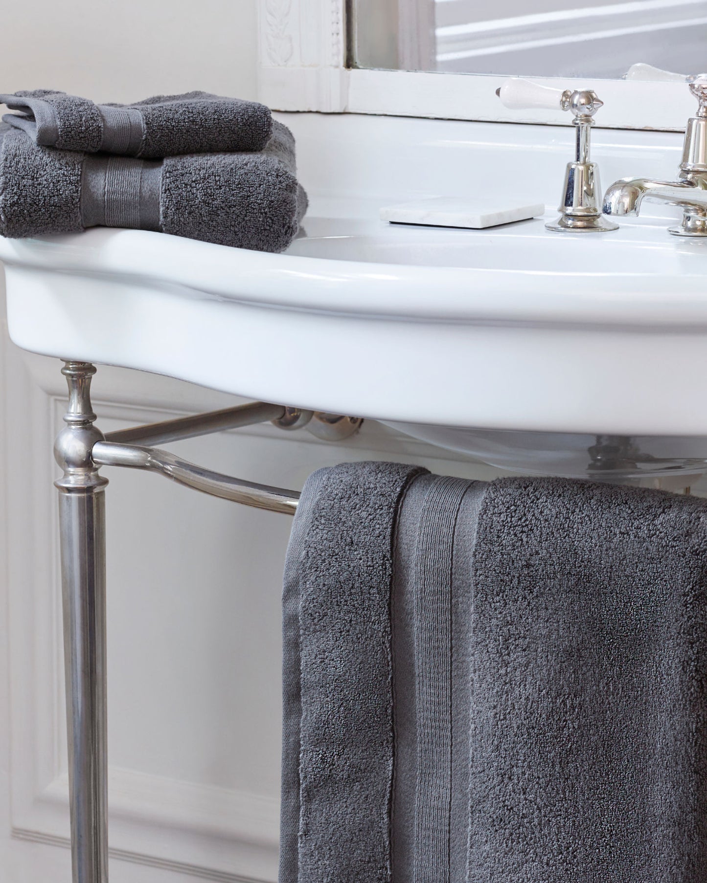 Jasper Conran "Zero Twist Cotton" Bath Towels in Charcoal