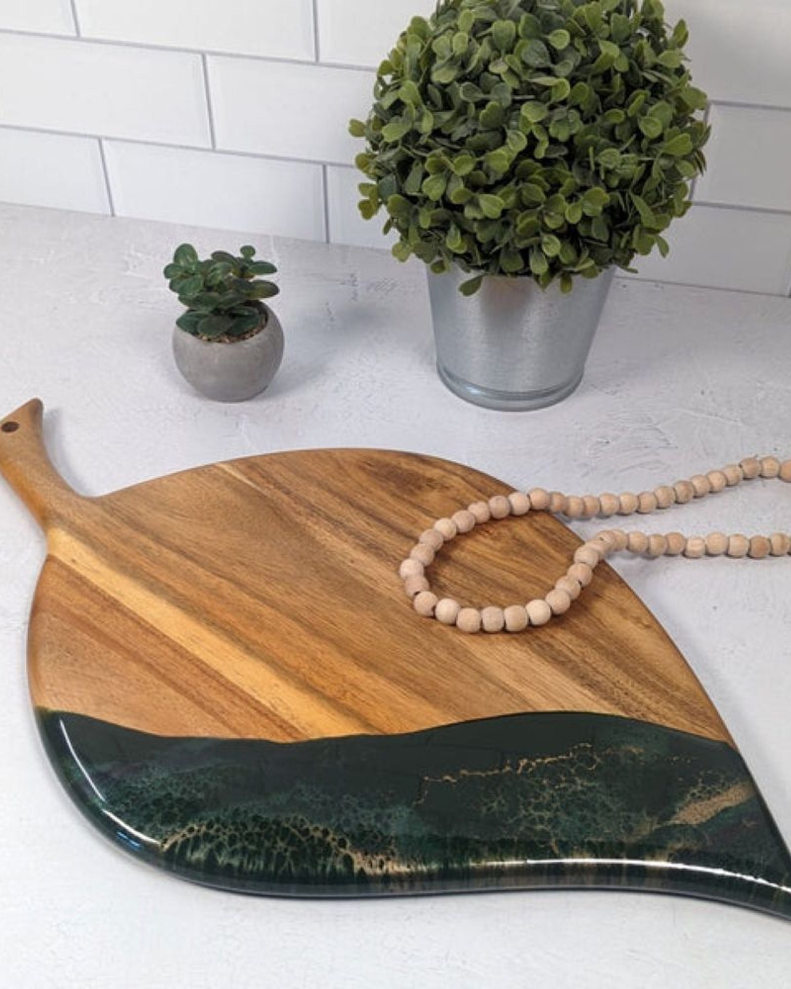 Lynn & Liana 11X19 Acacia Leaf Board Jade