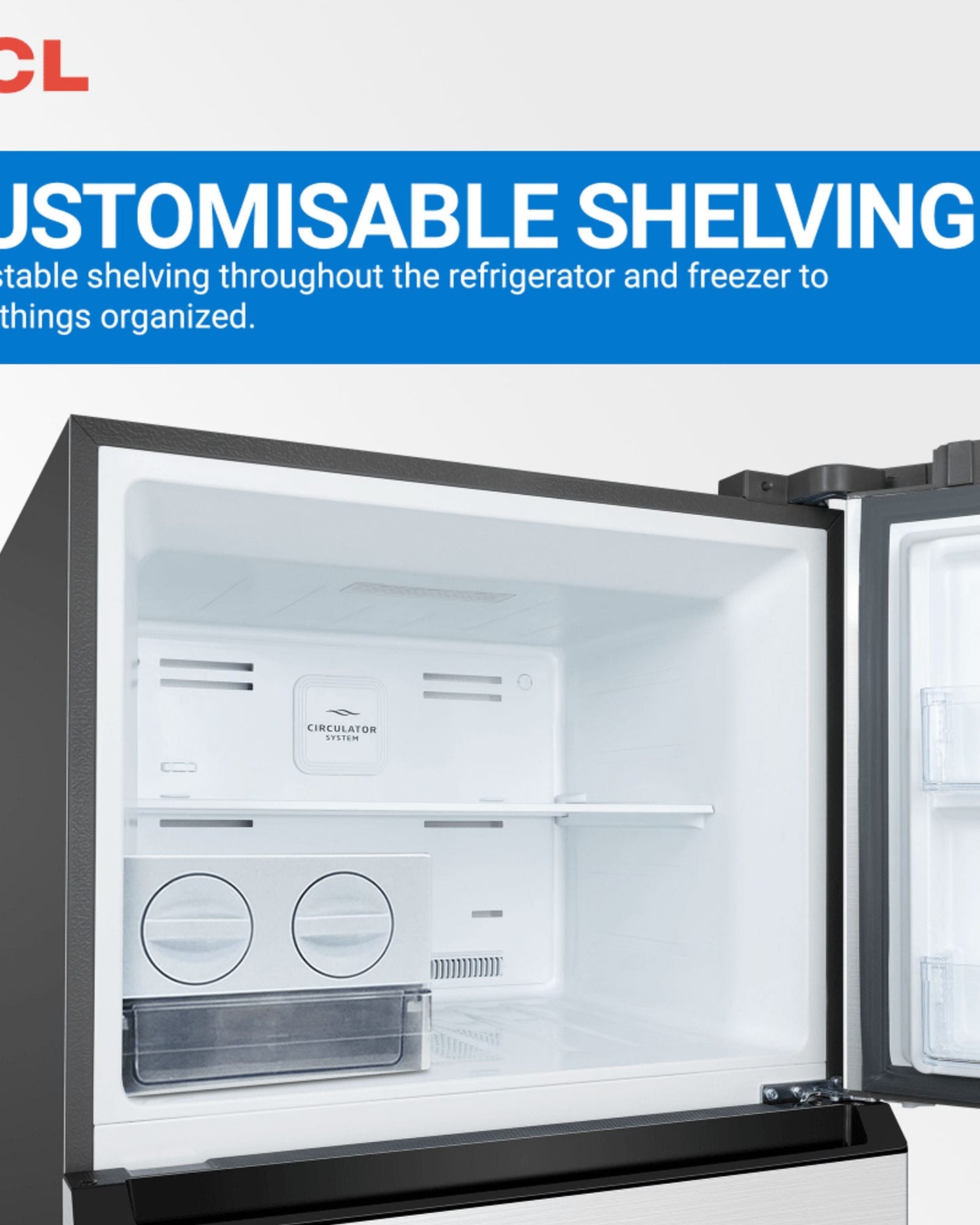 Tcl Top Mount Refrigerator Inox 700L