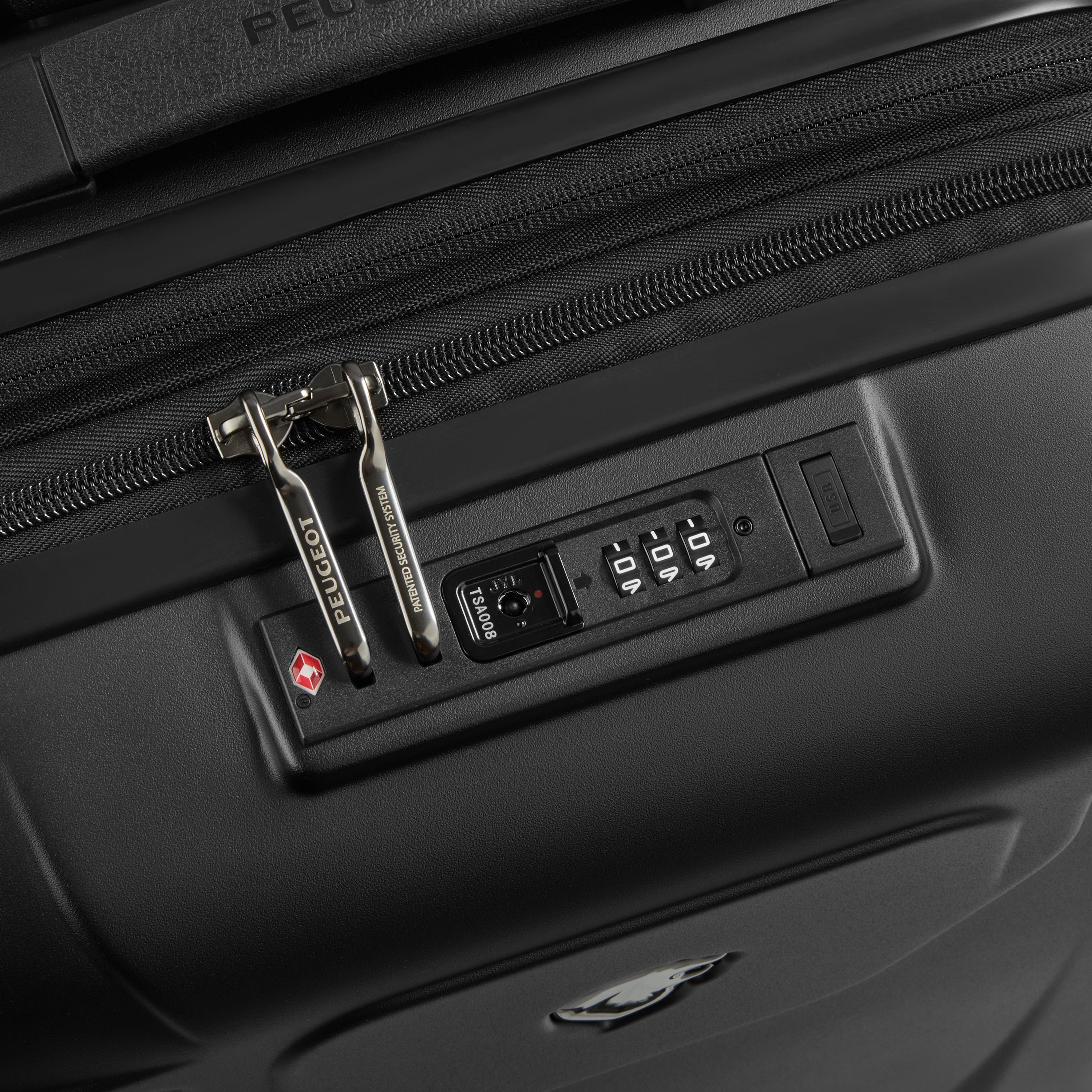 Peugeot Zip Hardcase 4 Double Wheel Expandable Luggage Trolley