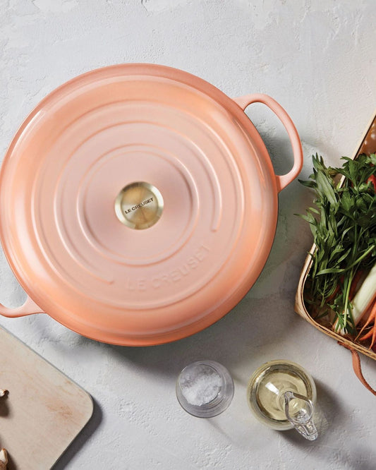 Le Creuset Signature Shallow Cast Iron Casserole - 26Cm - Pêche