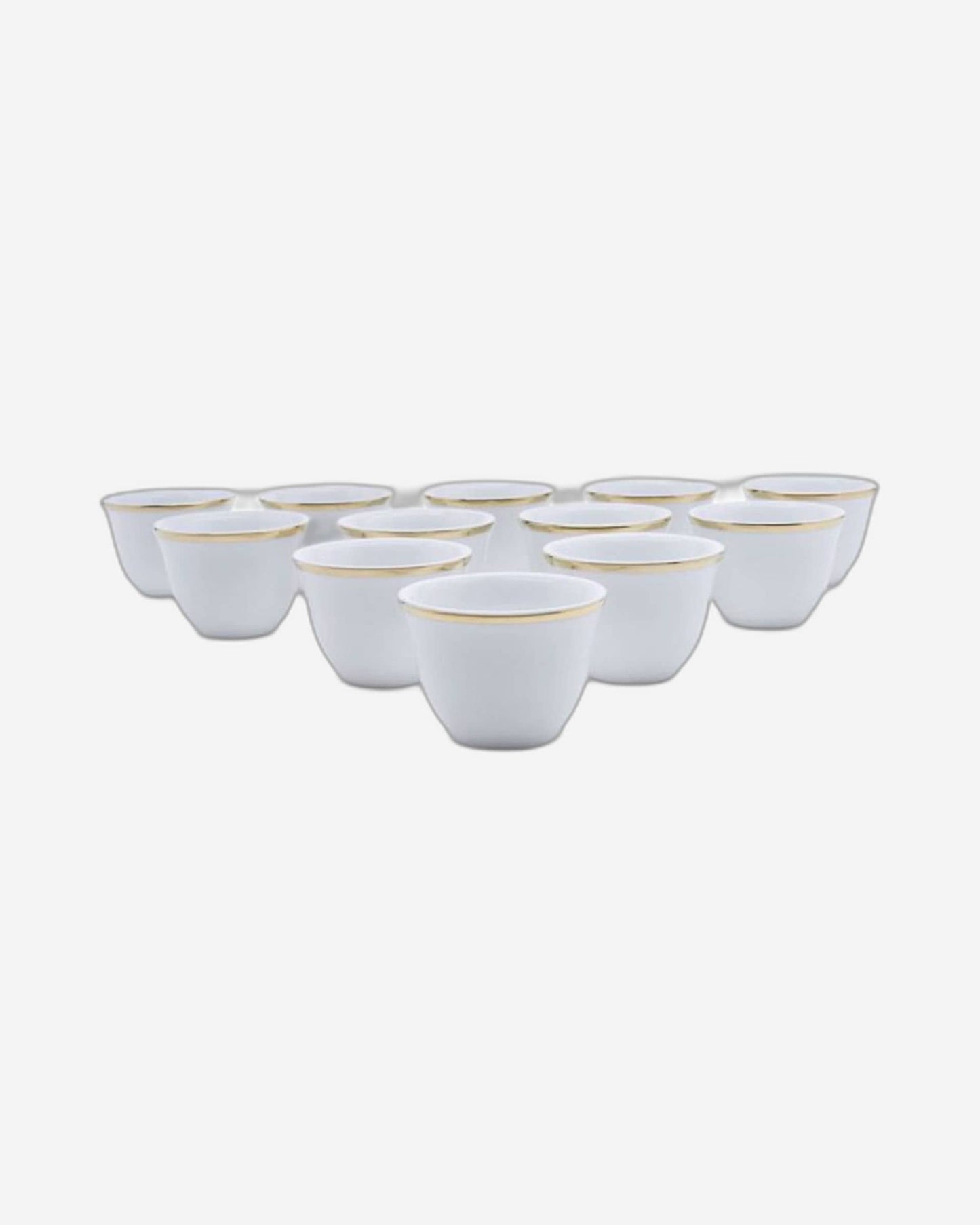 Dankotuwa Cawa Cup Set 12Pc Line White Gold