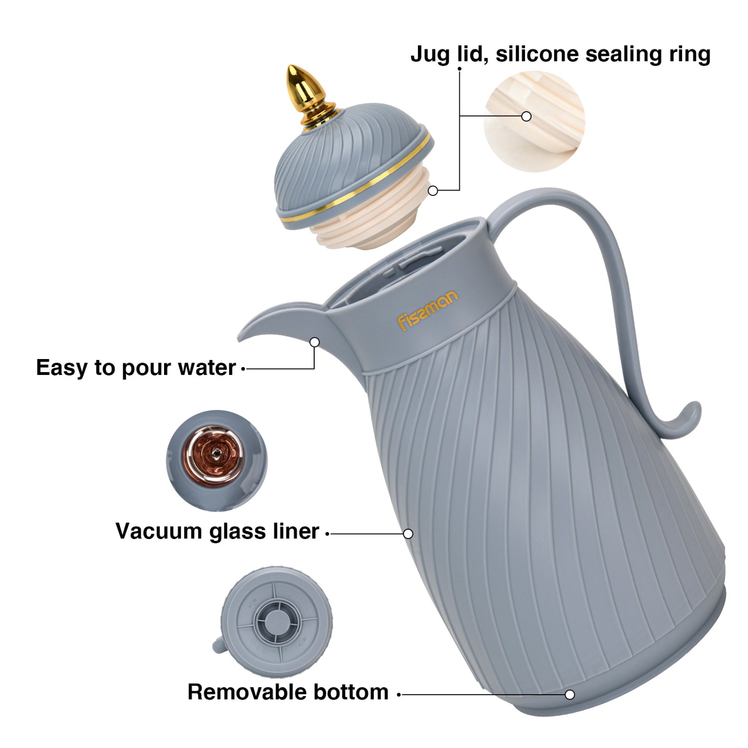 Fissman Vacuum Jug Blue