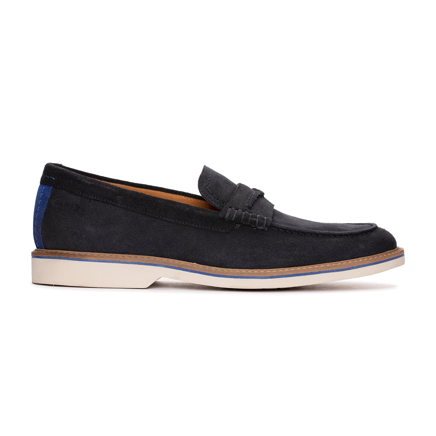 Clarks Atticus LTSlip Shoes - Navy Suede - 261724417 - G Width (Standard Fit)