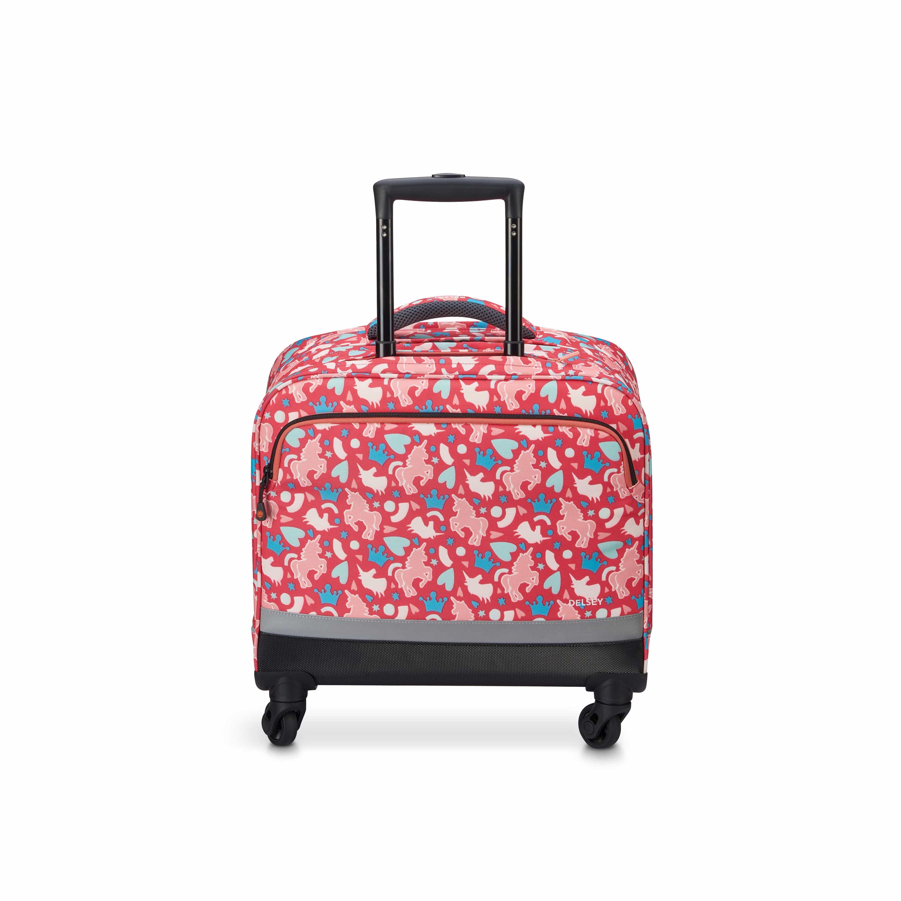 Delsey Paris Back to School 2022 Horizontal Wheeled School Bag Pink Printing