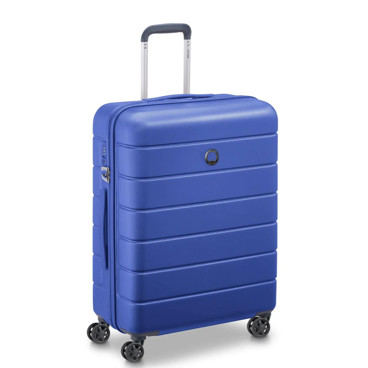 Delsey Lagos 2Piece SET 55+76cm Hardcase 4 Double Wheel Cabin & Check-In Luggage Trolley Deep Blue