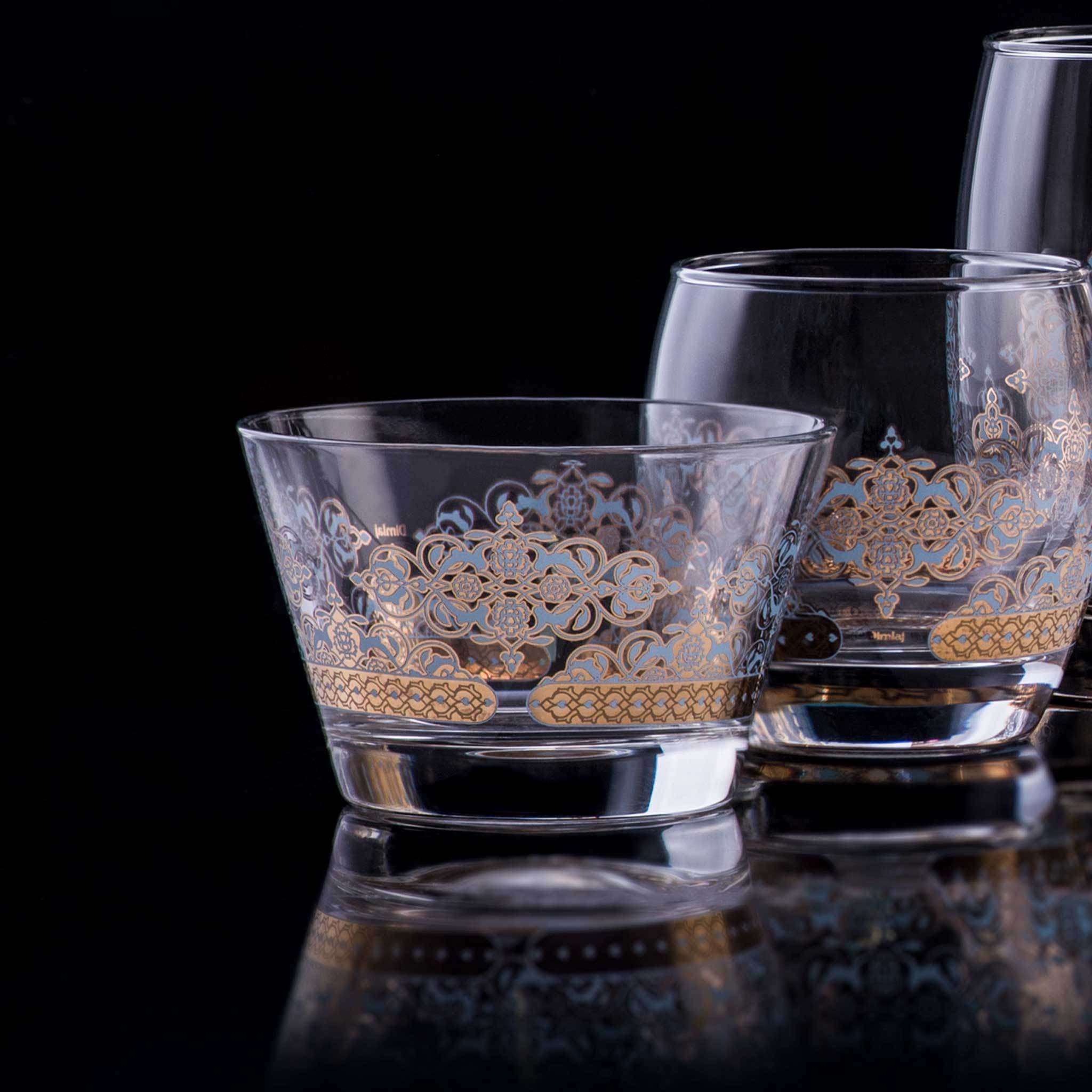 Dimlaj Rayhan Serving Bowls 3Pc Gold & Blue